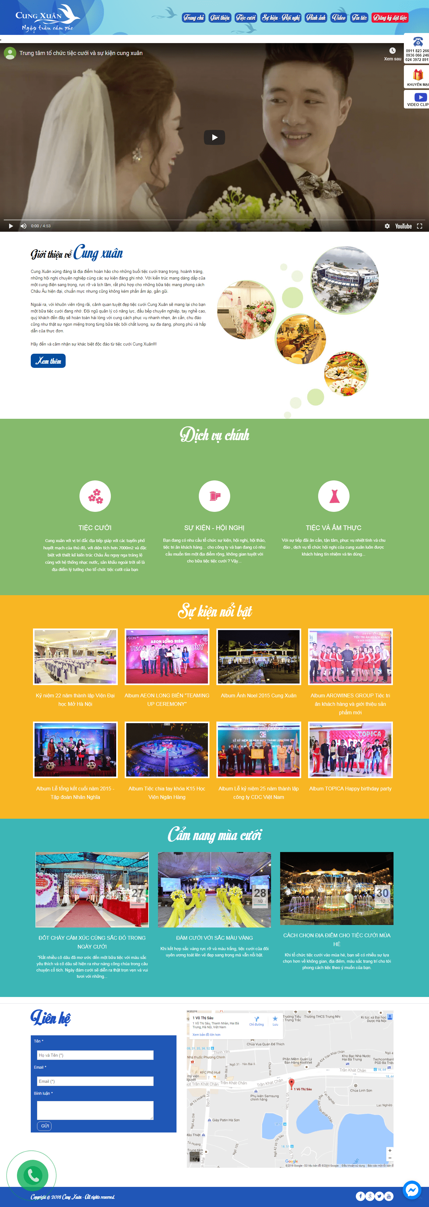 Thiết kế website nhà hàng tiệc cưới - cungxuan.vn