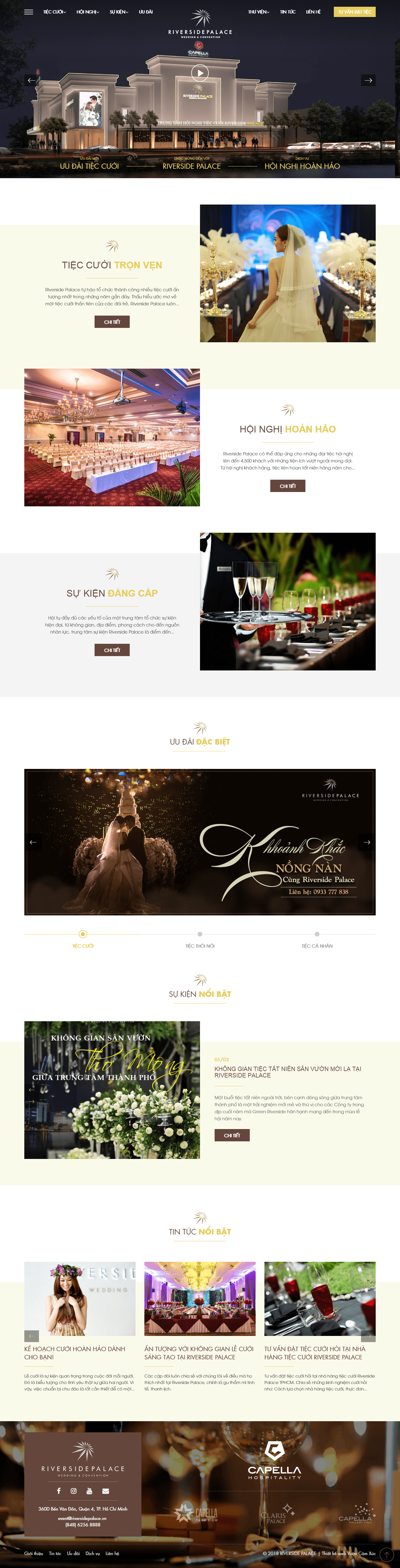 Thiết kế website nhà hàng tiệc cưới - riversidepalace.vn