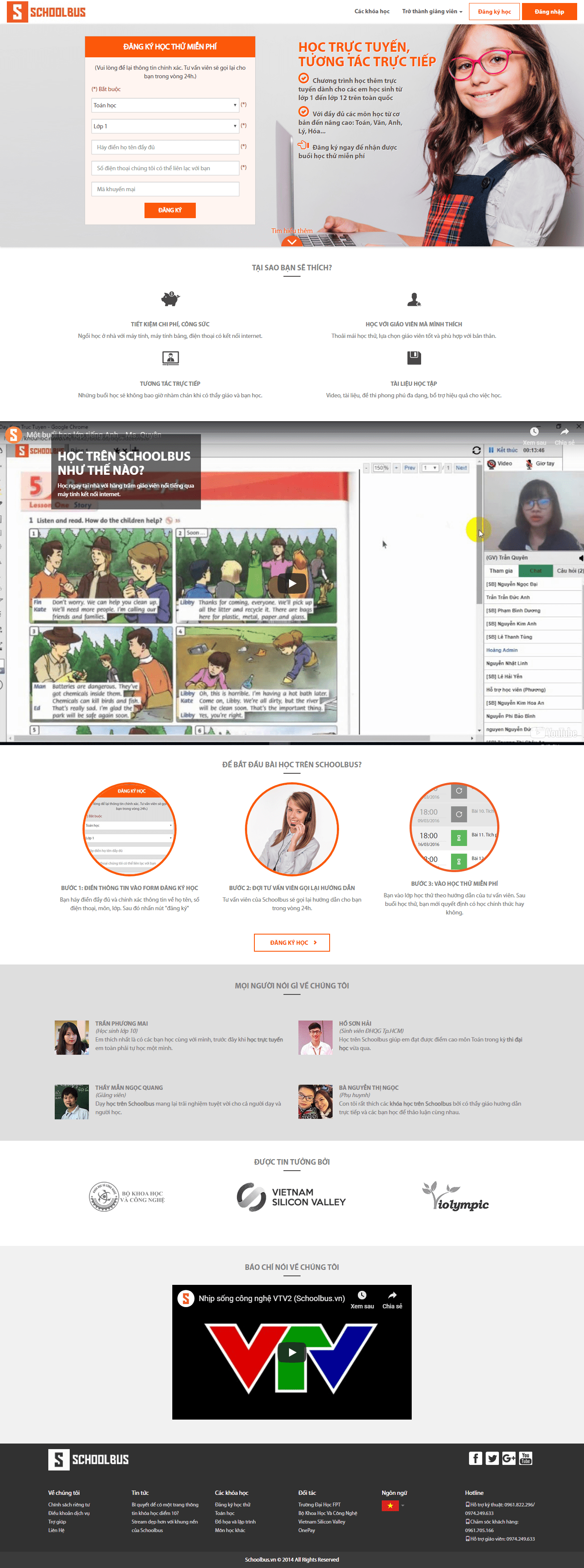 Thiết kế website học trực tuyến - schoolbus.vn đẹp SEO tốt