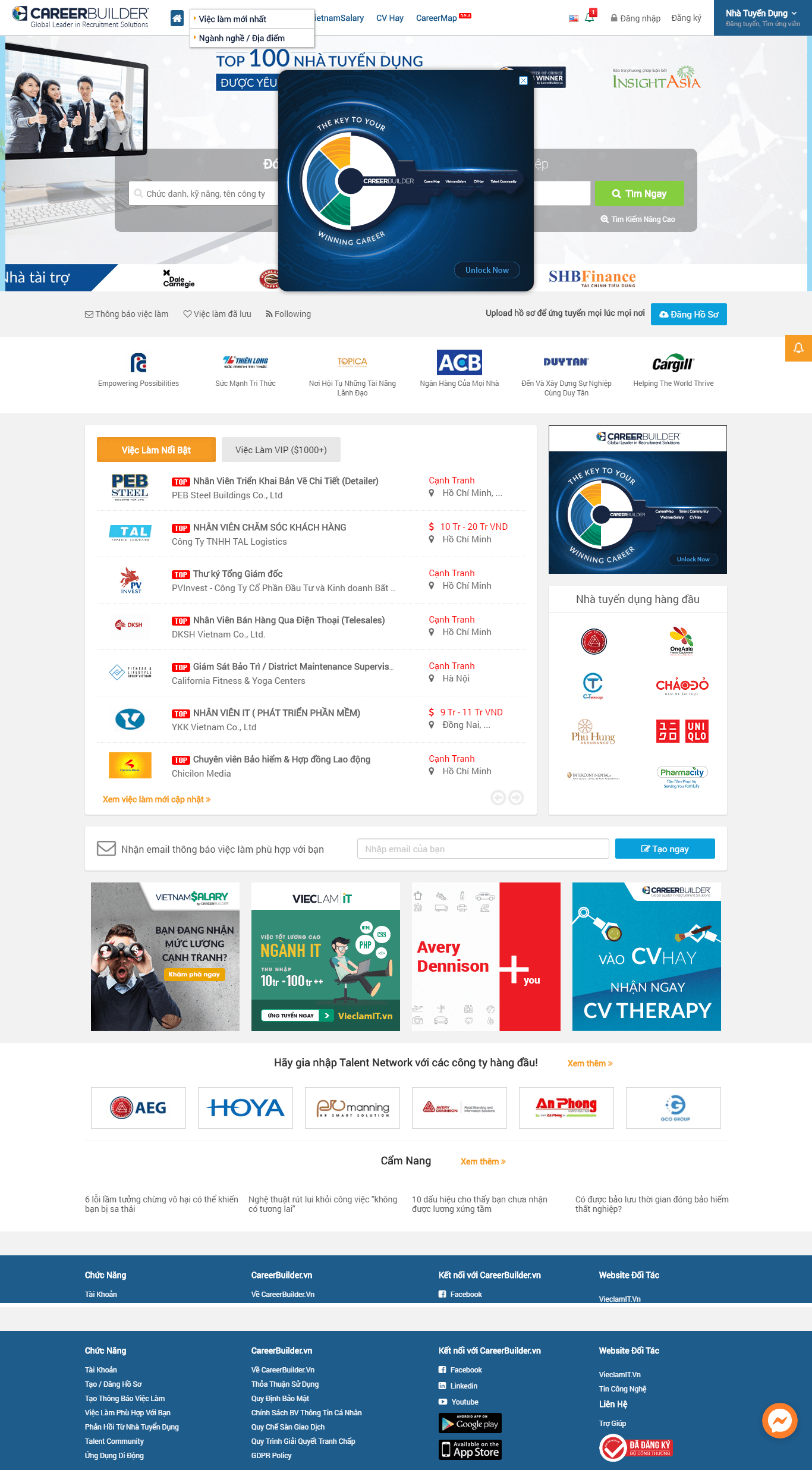 Thiết kế website tuyển dụng - careerbuilder.vn đẹp SEO nhanh hiệu quả