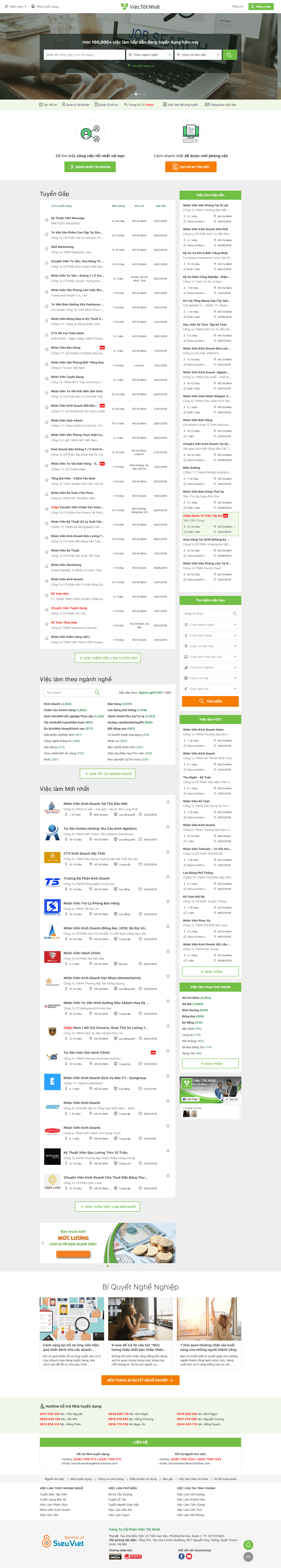 Thiết kế website tuyển dụng - viectotnhat.com đẹp SEO nhanh hiệu quả