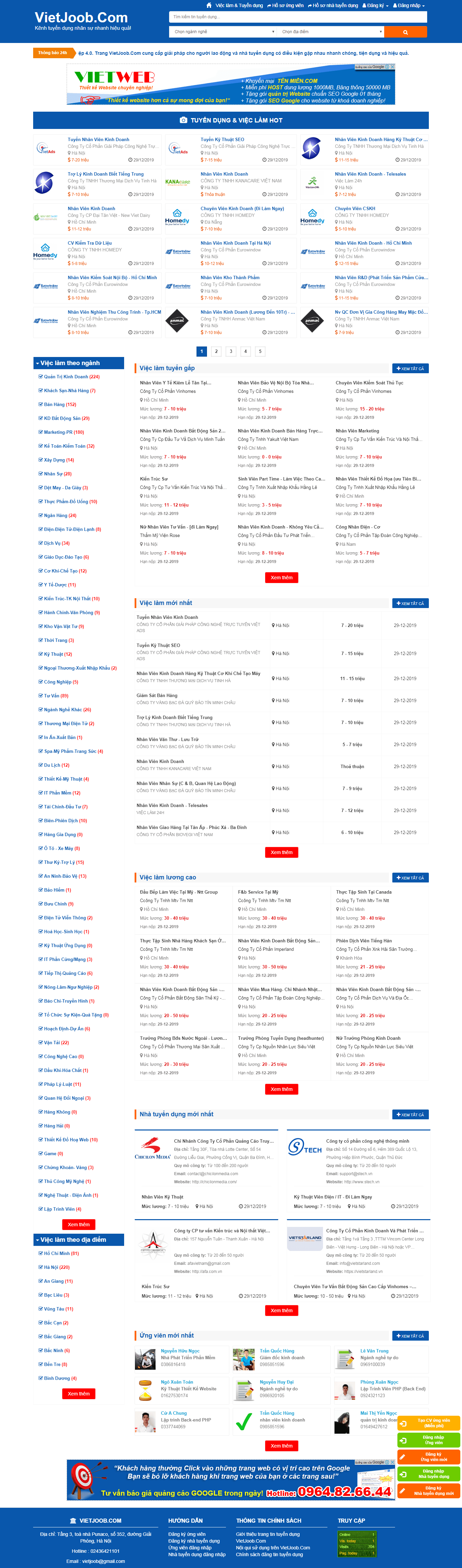 Thiết kế website tuyển dụng - vietjoob.com đẹp SEO nhanh hiệu quả