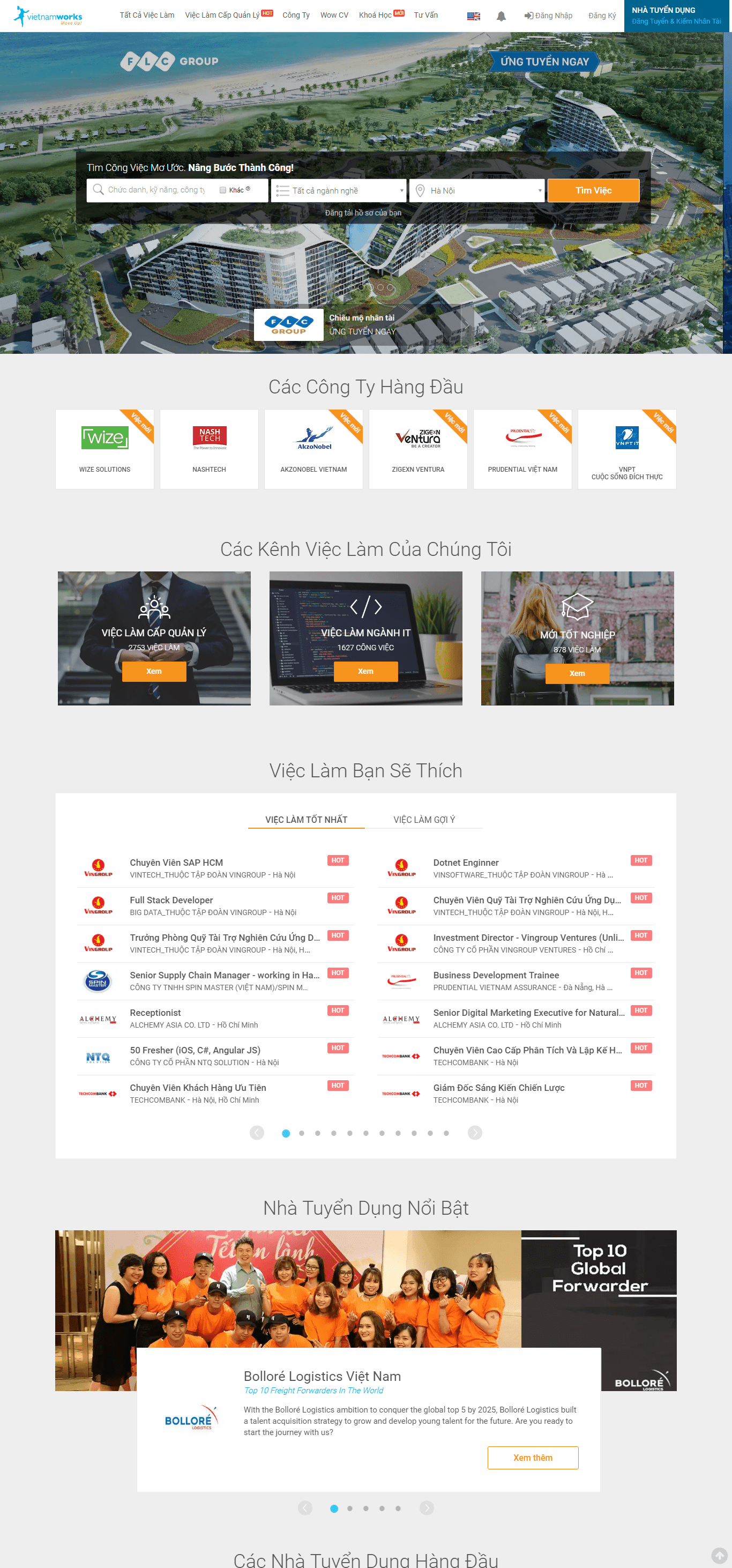 Thiết kế website tuyển dụng - vietnamworks.com đẹp SEO nhanh hiệu quả