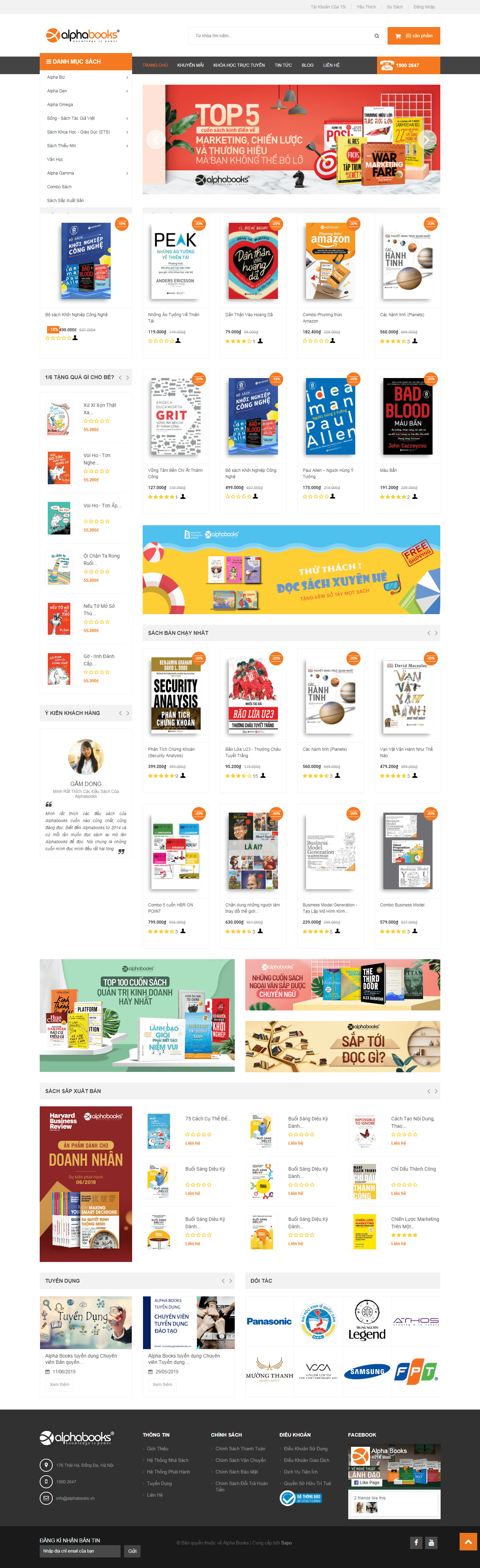 Thiết kế website nhà sách - alphabooks.vn đẹp, chuyên nghiệp chuẩn SEO
