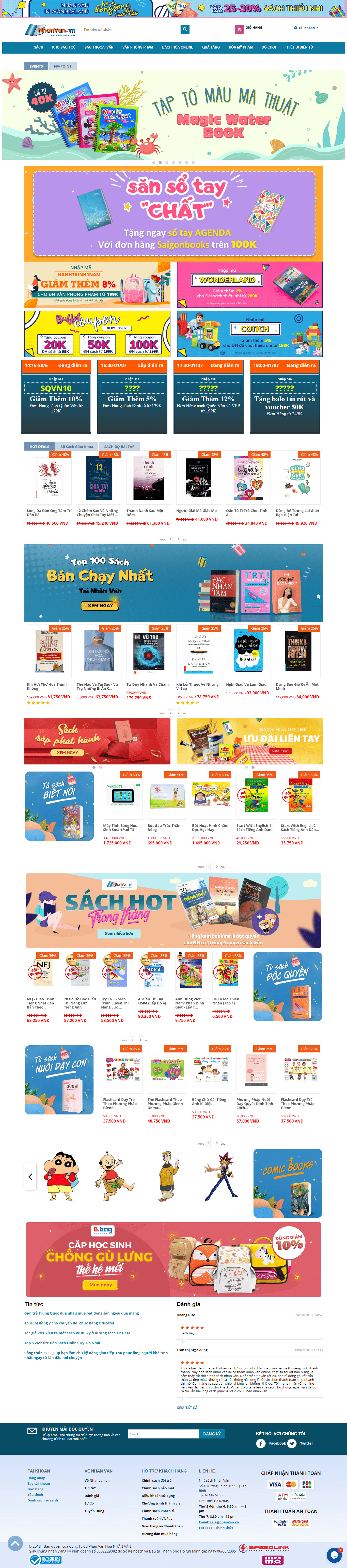 Thiết kế website nhà sách - nhanvan.vn đẹp, chuyên nghiệp chuẩn SEO