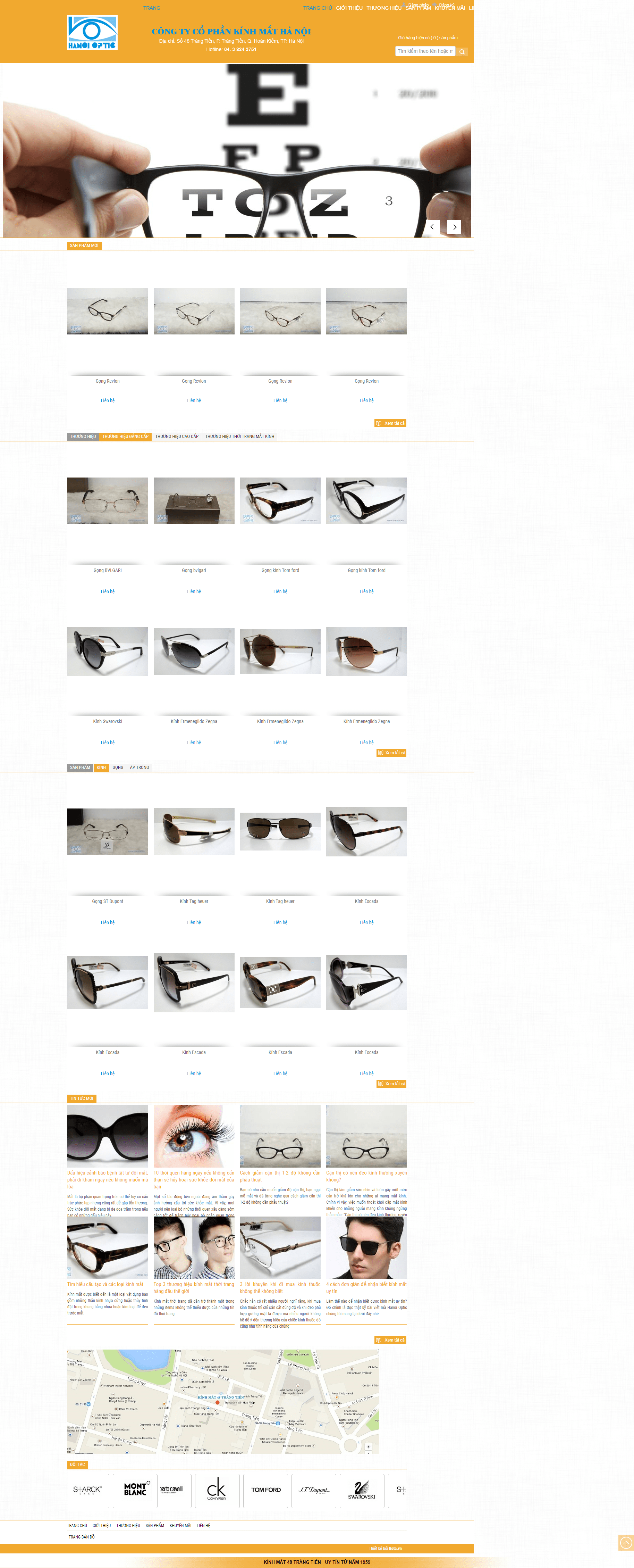 Thiết kế website mắt kính - hanoioptic.vn đẹp, chuyên nghiệp chuẩn SEO