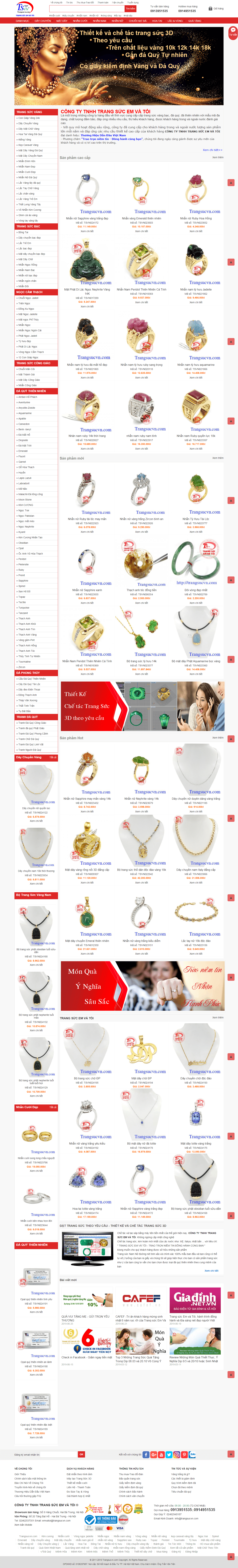 Thiết kế website vàng bạc đá quý - /trangsucvn.com