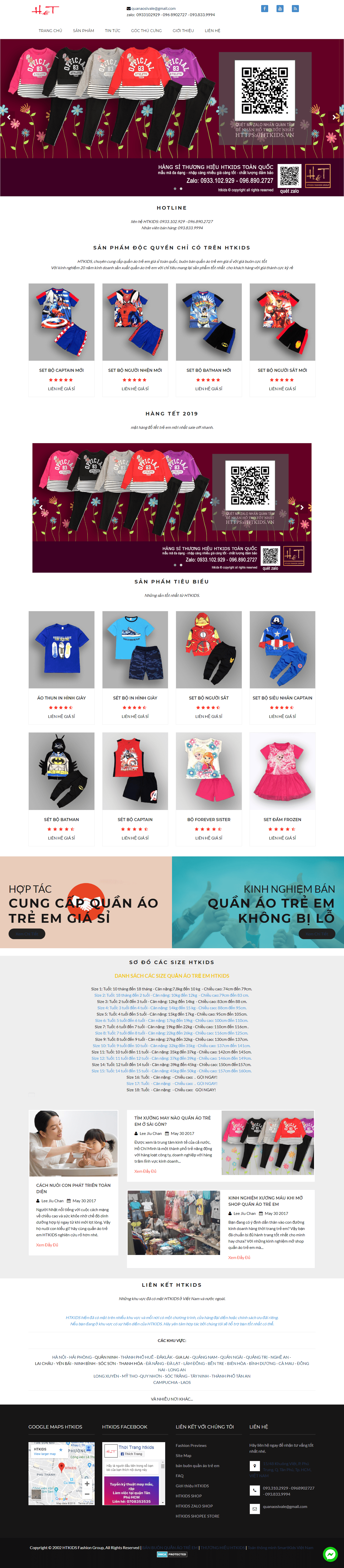 Thiết kế website quần áo trẻ em - htkids.vn đẹp SEO nhanh hiệu quả