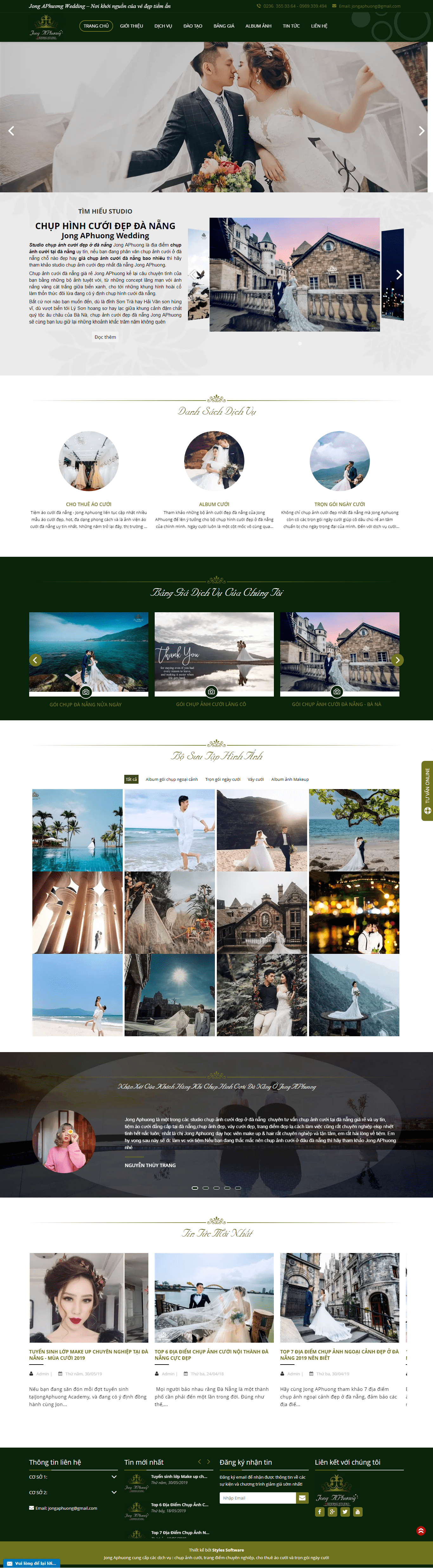 Thiết kế website chụp ảnh cưới - jongaphuongwedding.com