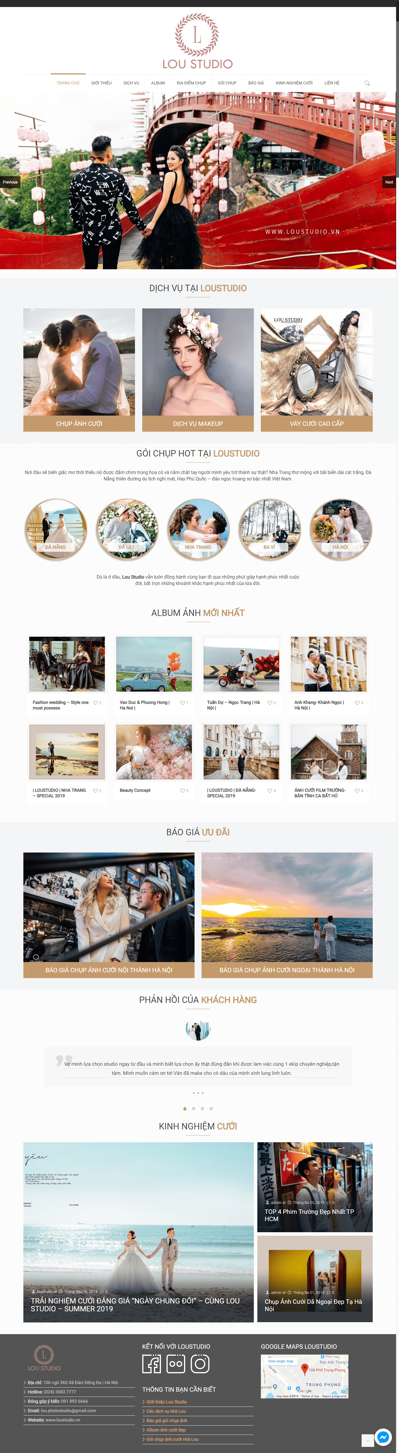 Thiết kế website chụp ảnh cưới - loustudio.vn đẹp SEO tốt