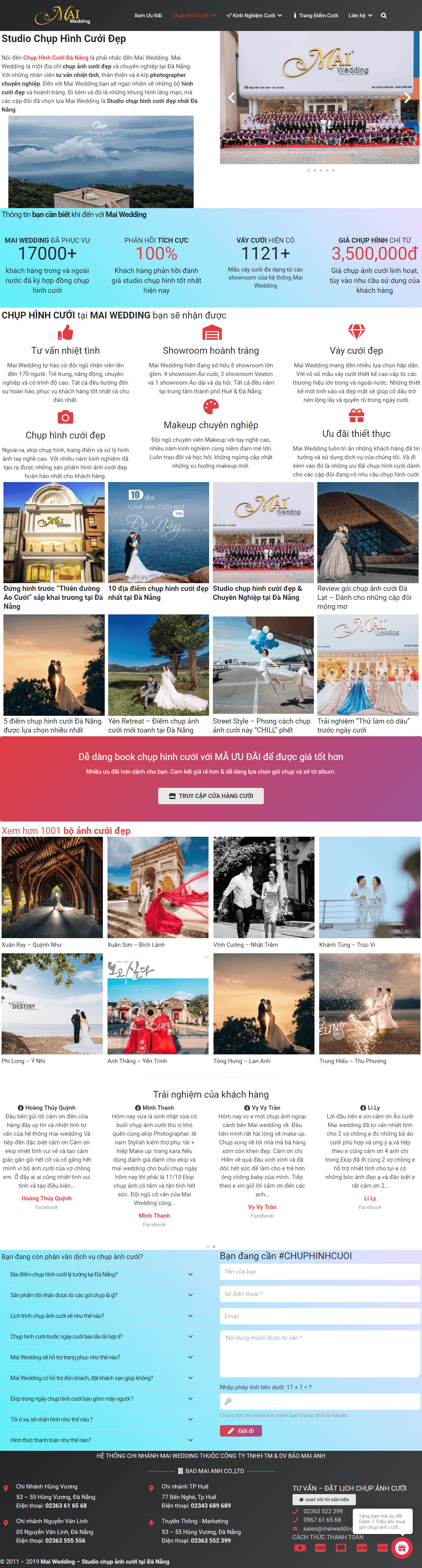Thiết kế website chụp ảnh cưới - mai.wedding đẹp SEO tốt