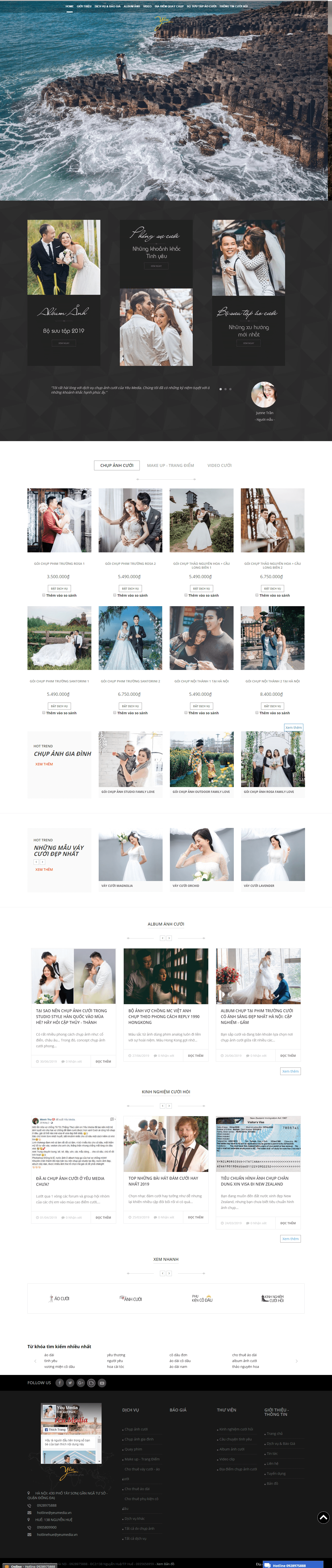 Thiết kế website chụp ảnh cưới - yeumedia.vn đẹp SEO tốt