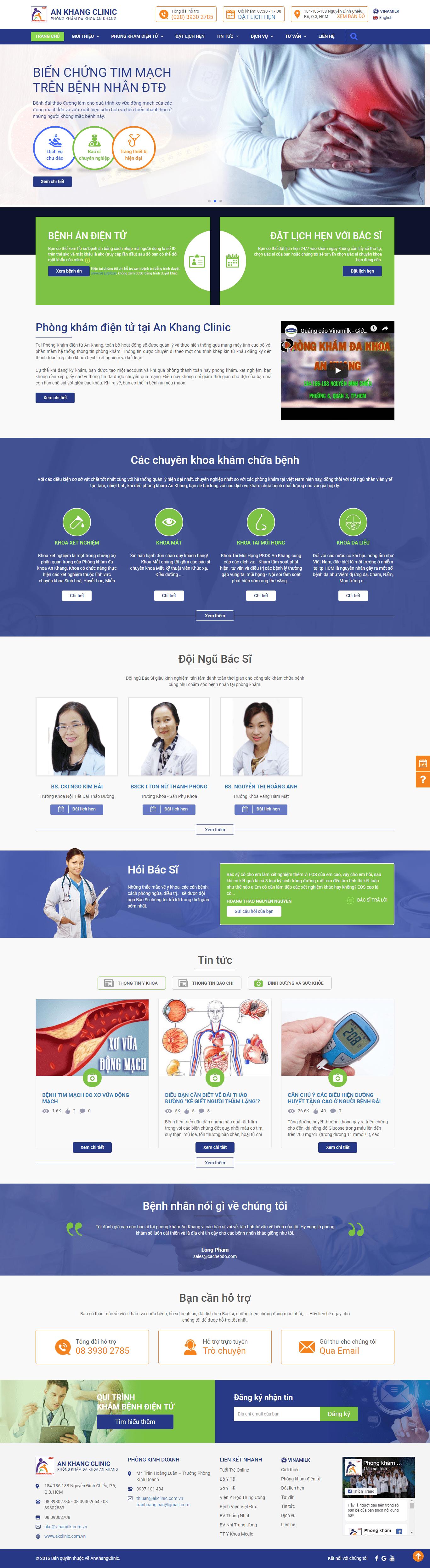 Thiết kế website phòng khám - akclinic.com.vn đẹp SEO nhanh hiệu quả
