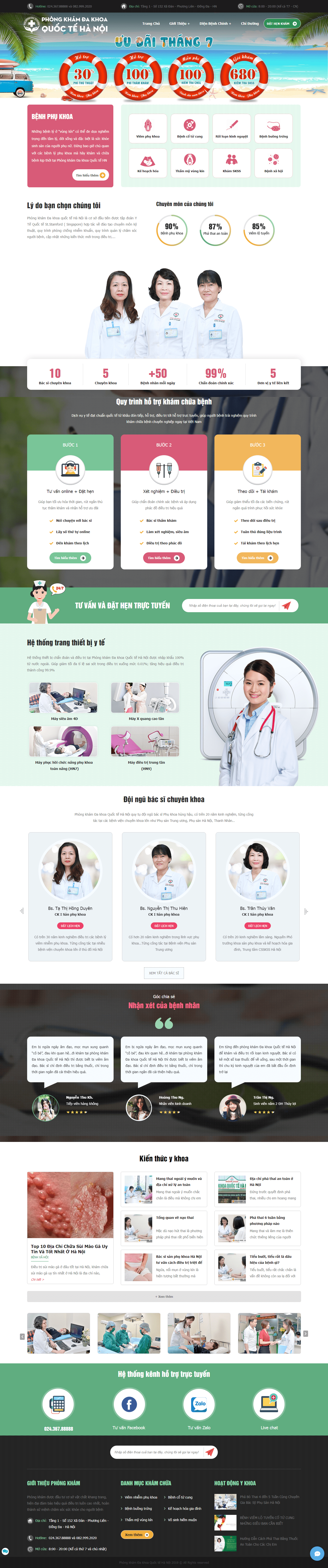 Thiết kế website phòng khám - chuaphukhoahn.com đẹp SEO nhanh hiệu quả