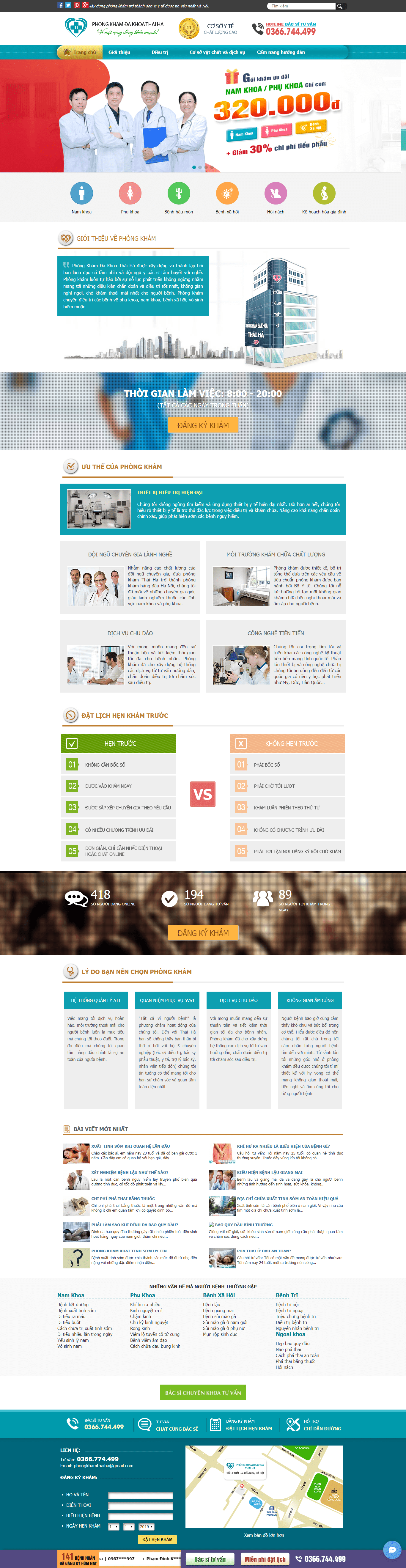 Thiết kế website phòng khám - phongkhamthaiha.com.vn đẹp SEO tốt