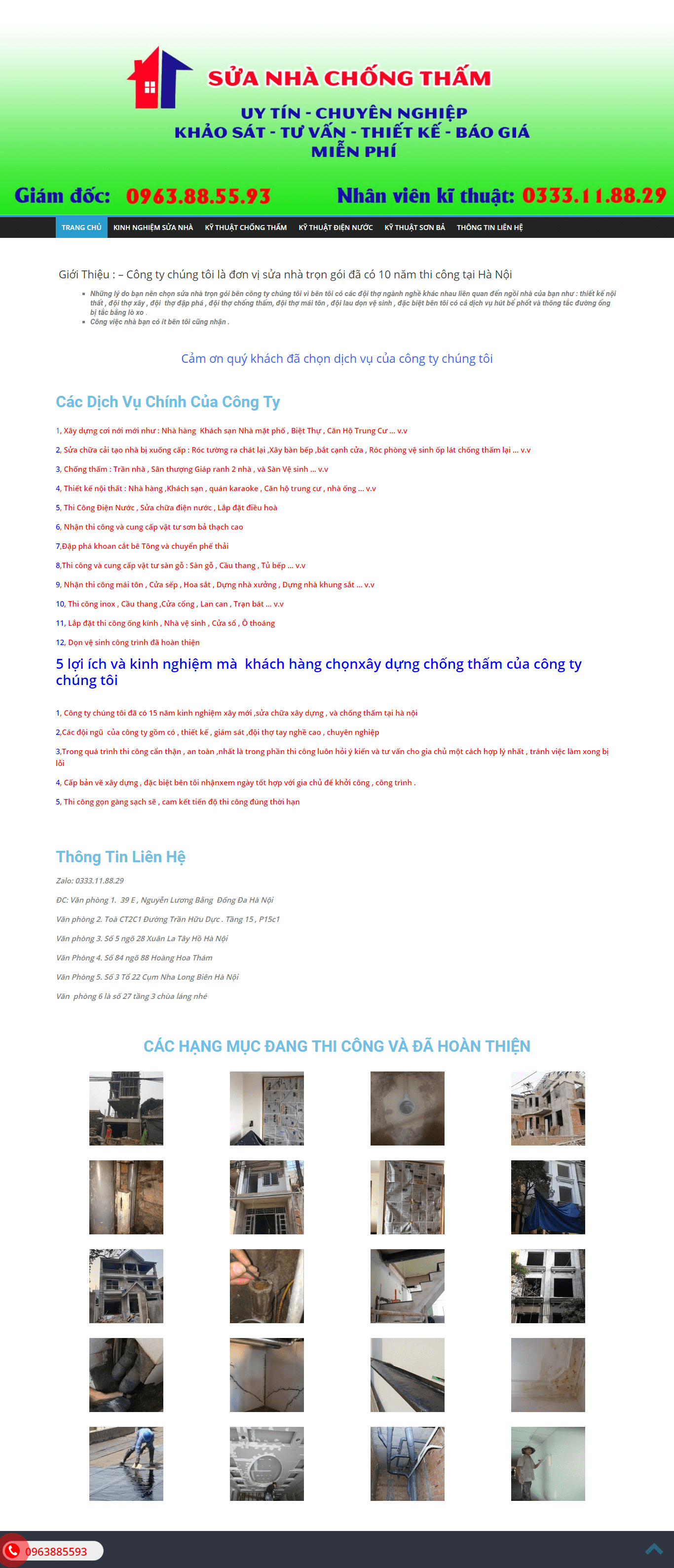 Thiết kế website sửa nhà trọn gói - xaydungchongtham.info
