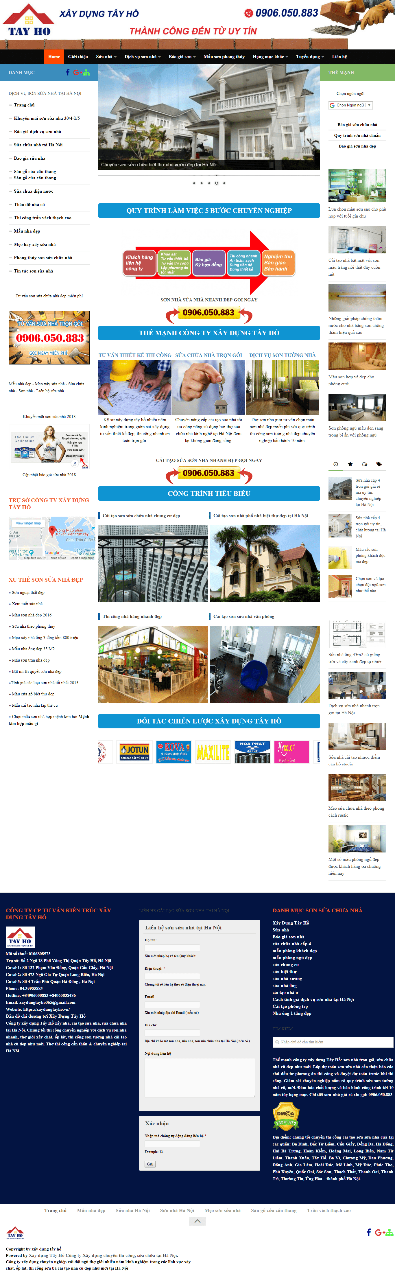 Thiết kế website sửa nhà trọn gói - xaydungtayho.vn