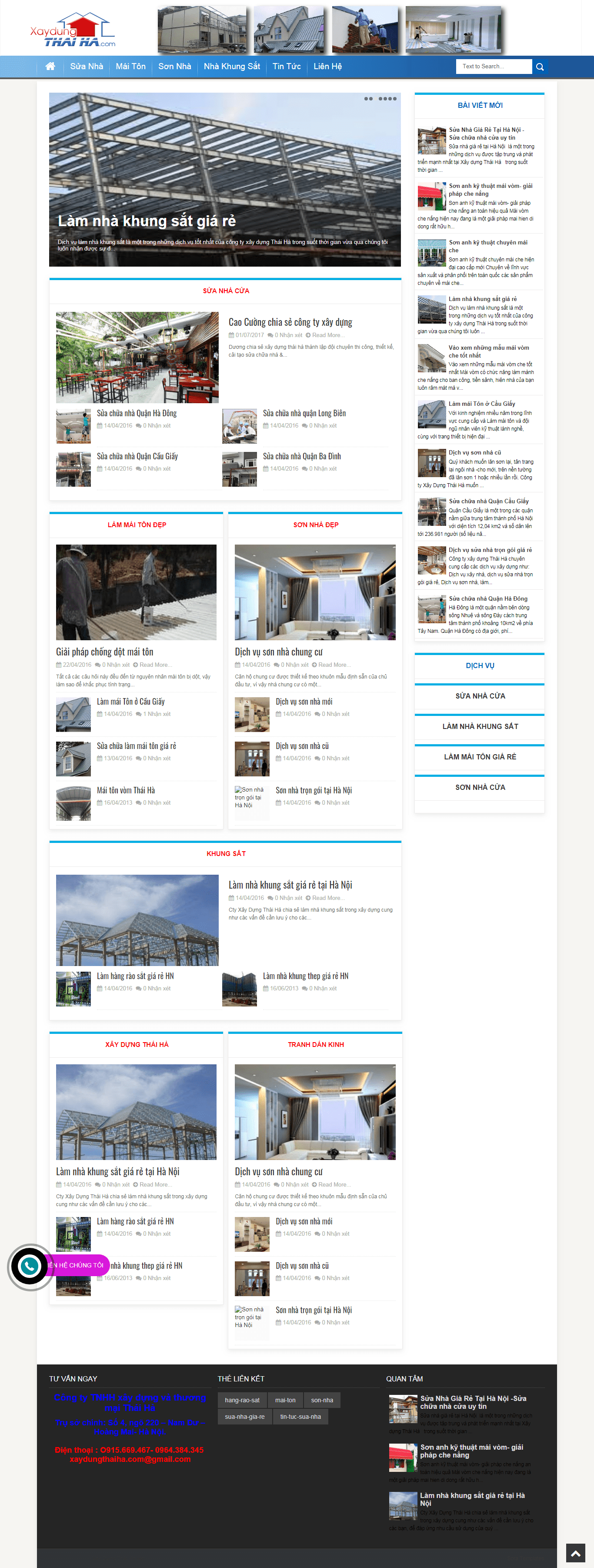 Thiết kế website sửa nhà trọn gói - xaydungthaiha.net