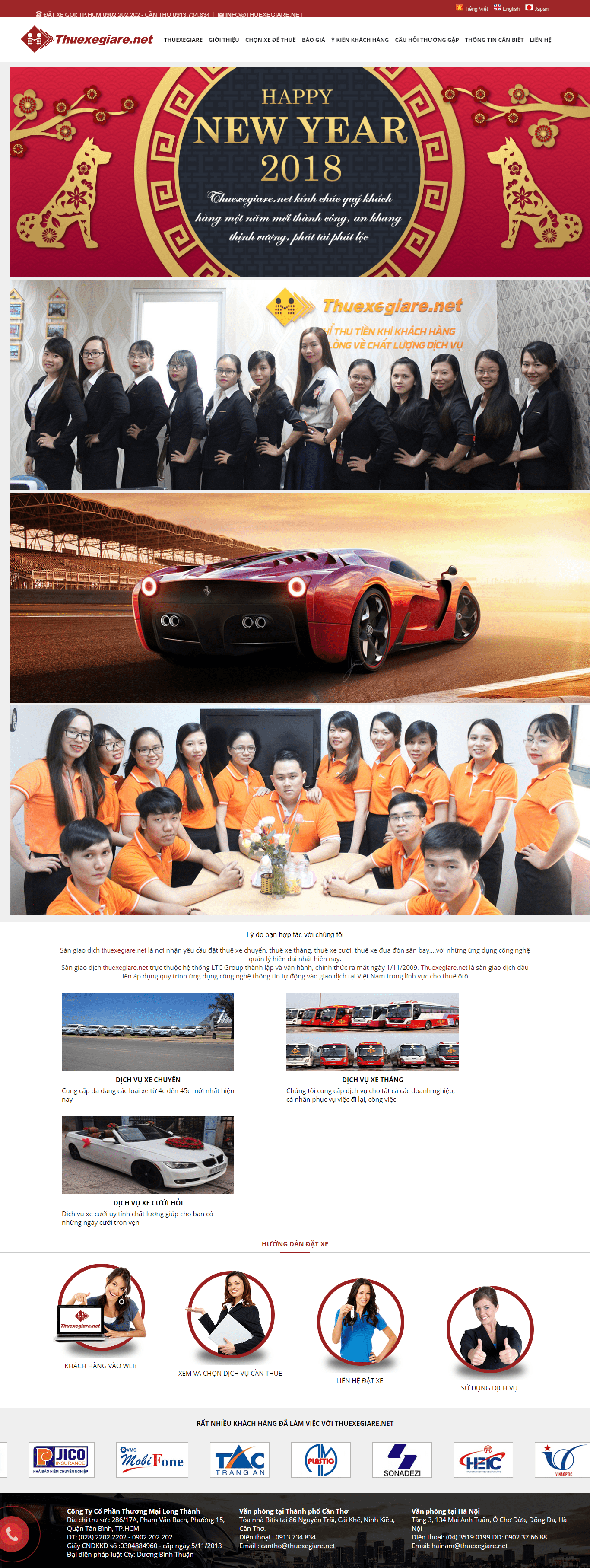 Thiết kế website thuê xe - thuexegiare.net đẹp, chuyên nghiệp chuẩn SEO