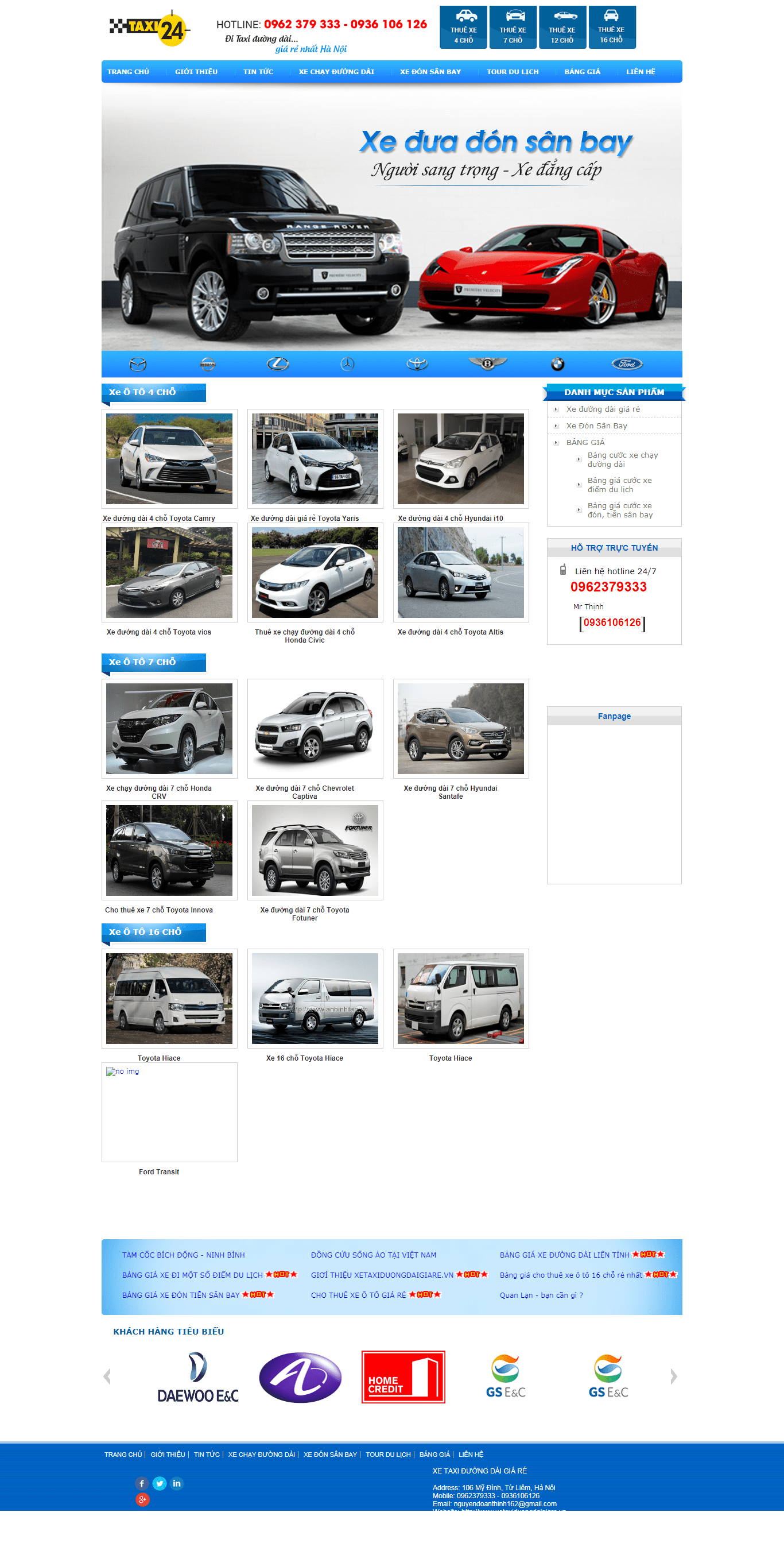 Thiết kế website thuê xe - xetaxiduongdaigiare.vn đẹp SEO nhanh hiệu quả