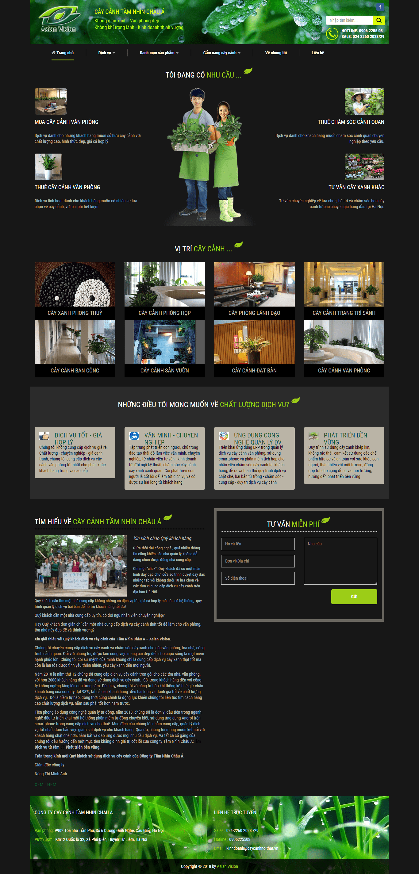 Thiết kế website PHP - caycanhnoithat.vn đẹp, chuyên nghiệp chuẩn SEO