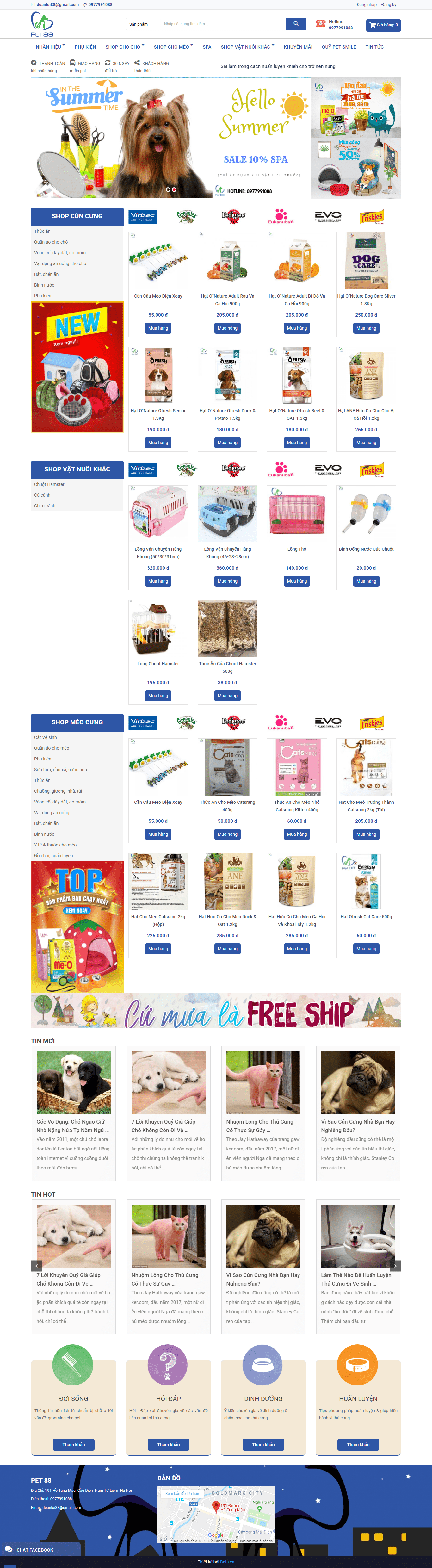 Thiết kế website PHP - pet88.vn đẹp, chuyên nghiệp chuẩn SEO