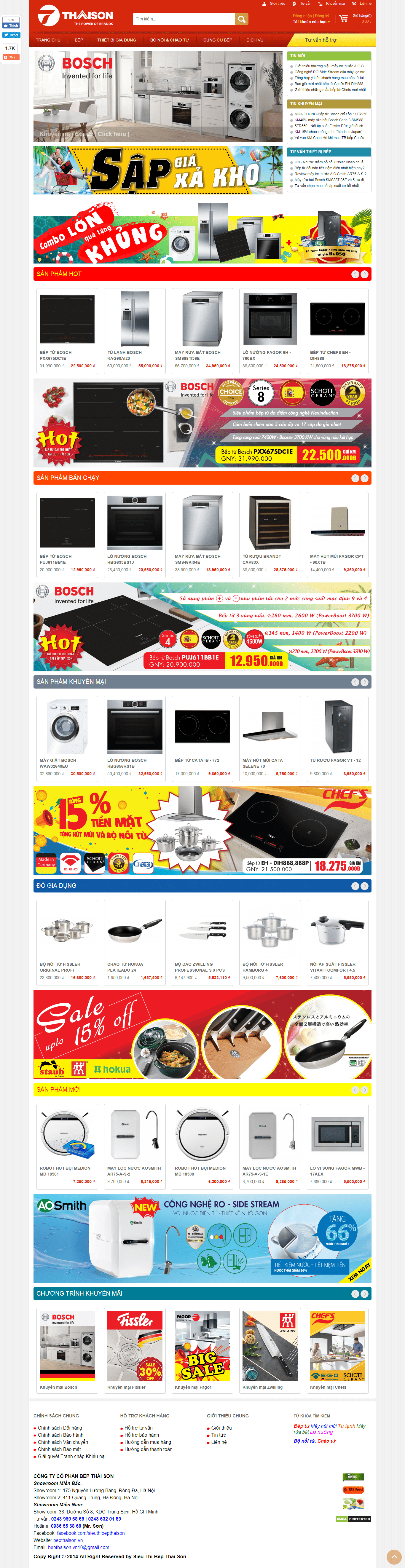 Thiết kế website sản phẩm - bepthaison.vn đẹp, chuyên nghiệp chuẩn SEO