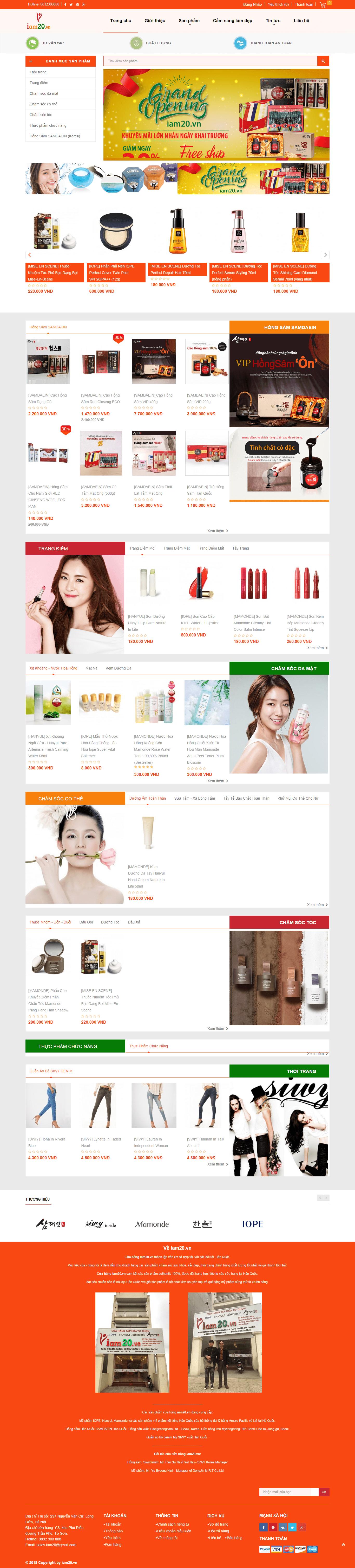 Thiết kế website sản phẩm - iam20.vn đẹp, chuyên nghiệp chuẩn SEO