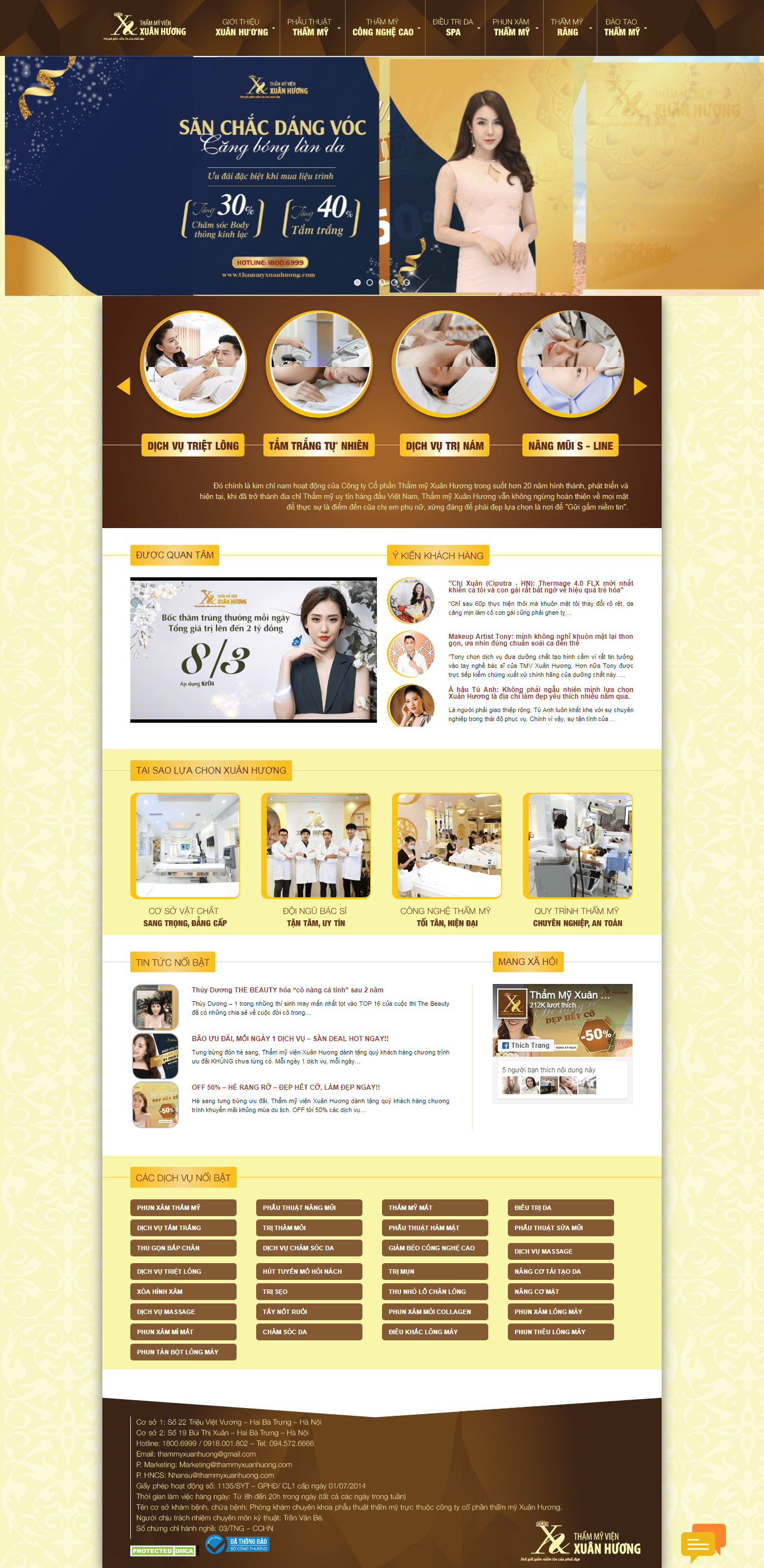 Thiết kế website theo yêu cầu - thammyxuanhuong.com đẹp SEO tốt