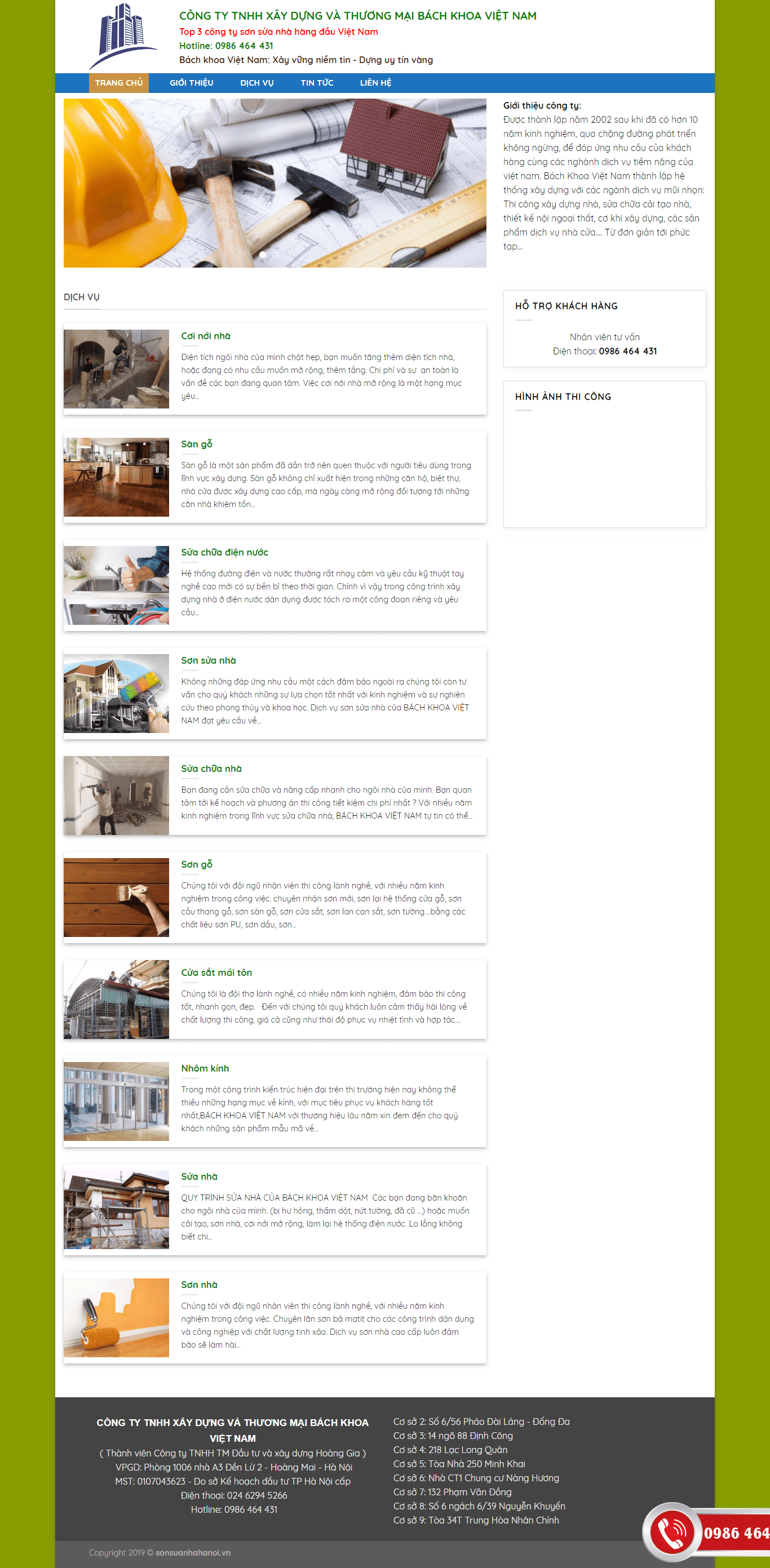 Thiết kế website giới thiệu công ty - sonsuanhahanoi.vn