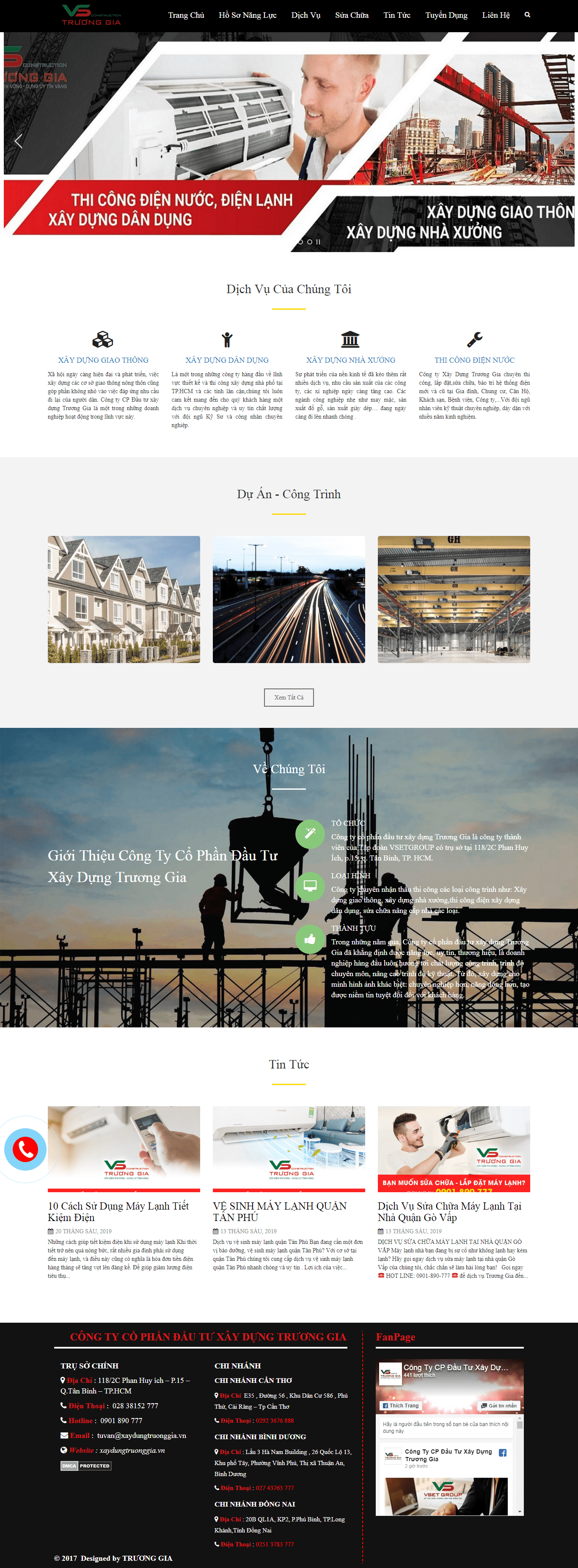 Thiết kế website giới thiệu công ty - xaydungtruonggia.vn