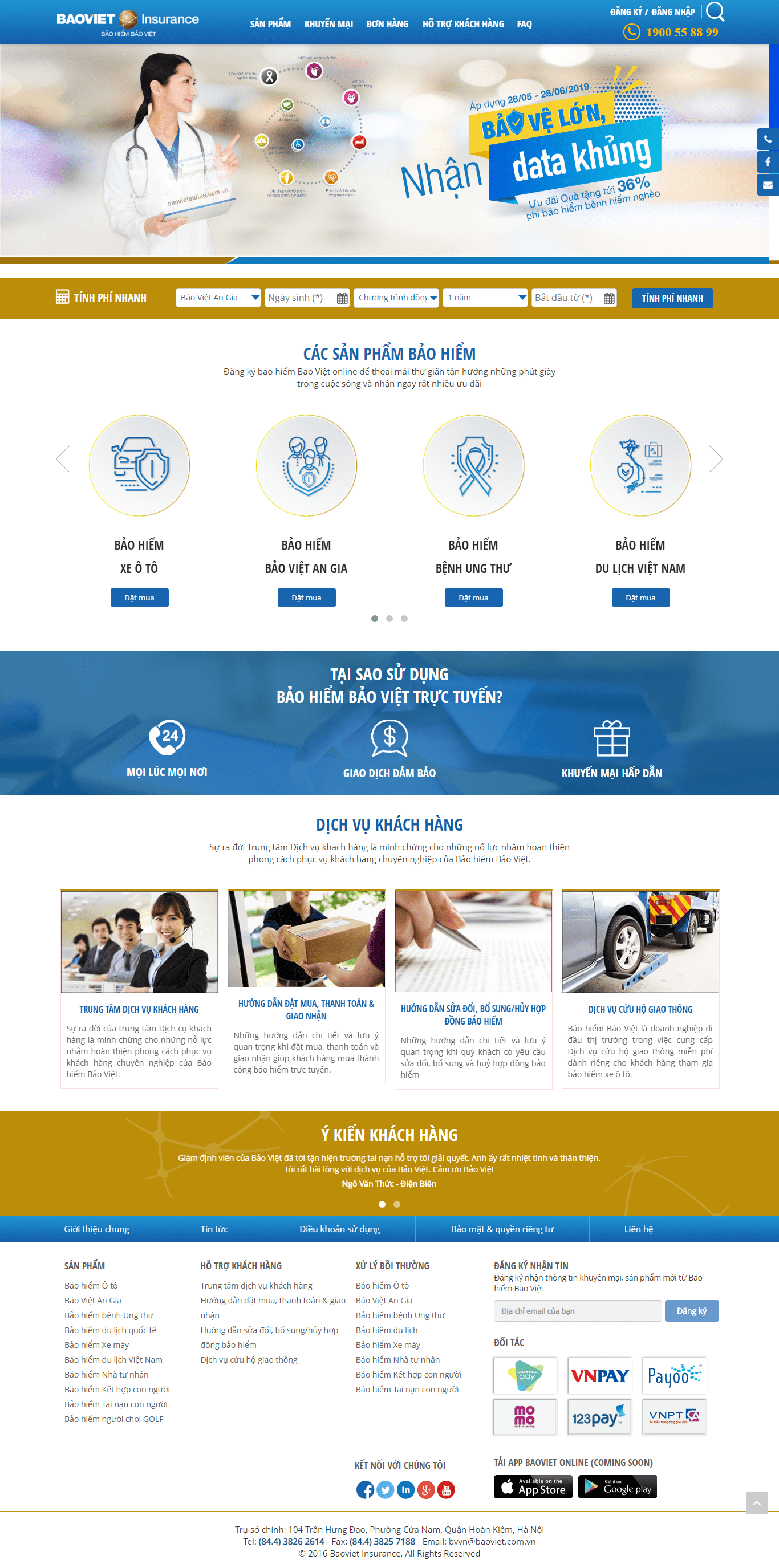 Thiết kế website bảo hiểm - baovietonline.com.vn đẹp SEO tốt