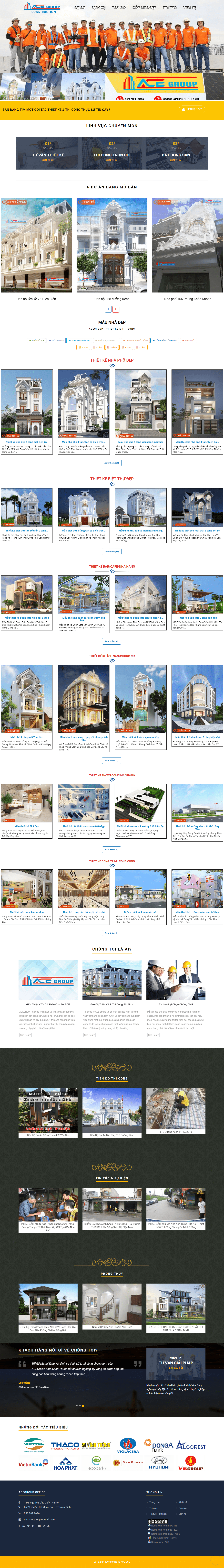 Thiết kế website kiến trúc - acegroup.land đẹp, chuyên nghiệp chuẩn SEO