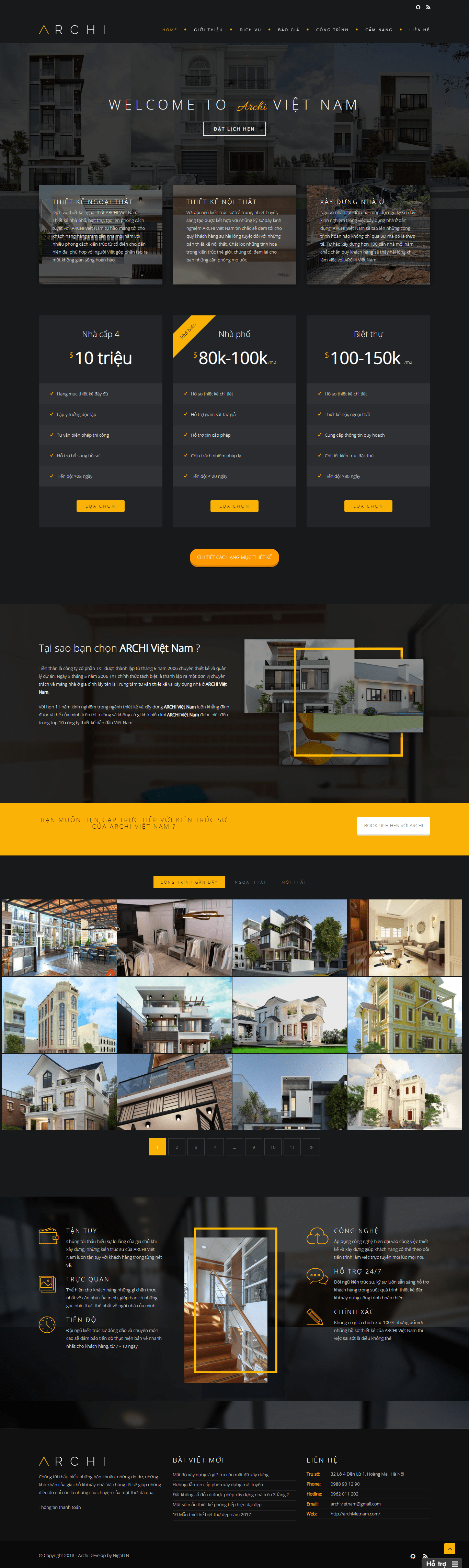Thiết kế website kiến trúc - archivietnam.com đẹp SEO nhanh hiệu quả