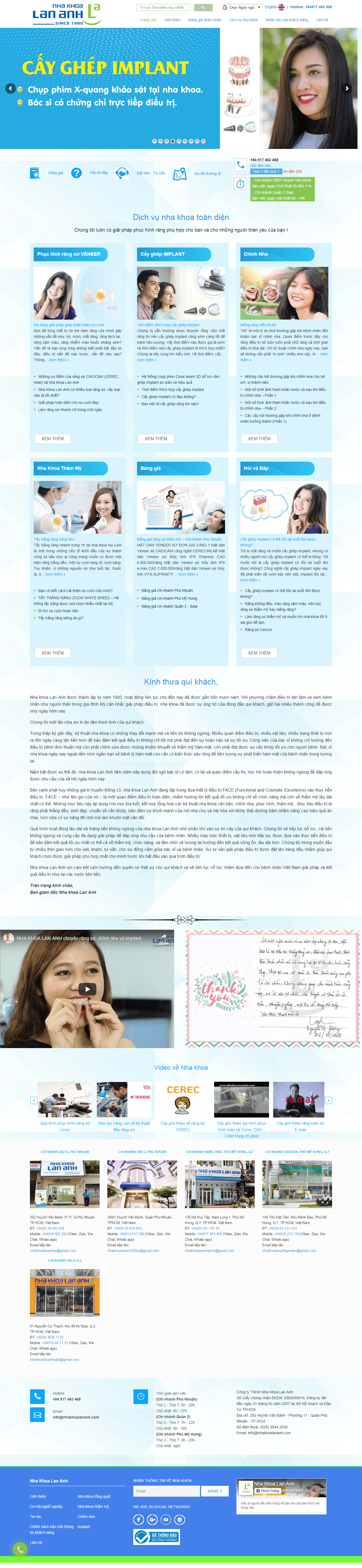 Thiết kế website nha khoa - nhakhoalananh.com đẹp, chuyên nghiệp chuẩn SEO