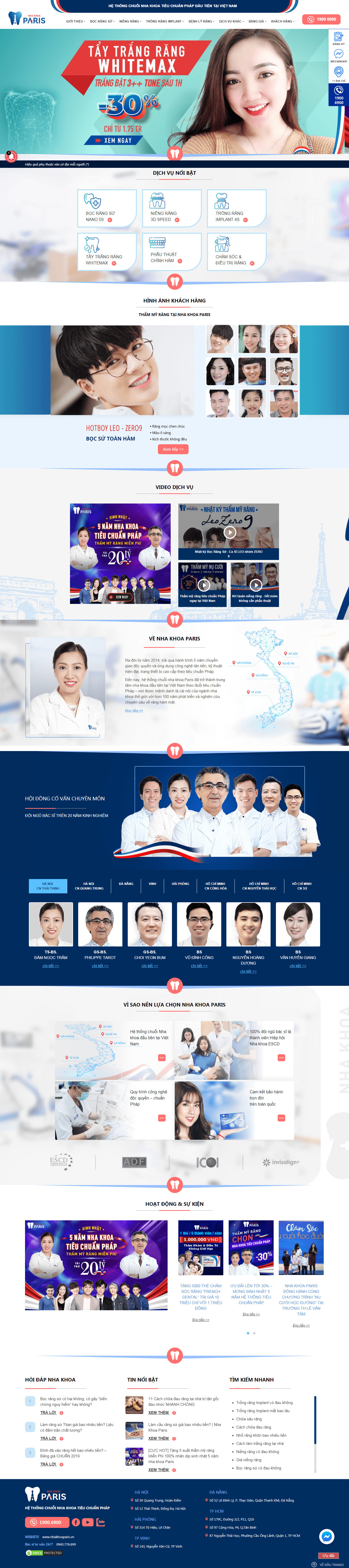 Thiết kế website nha khoa - nhakhoaparis.vn đẹp, chuyên nghiệp chuẩn SEO