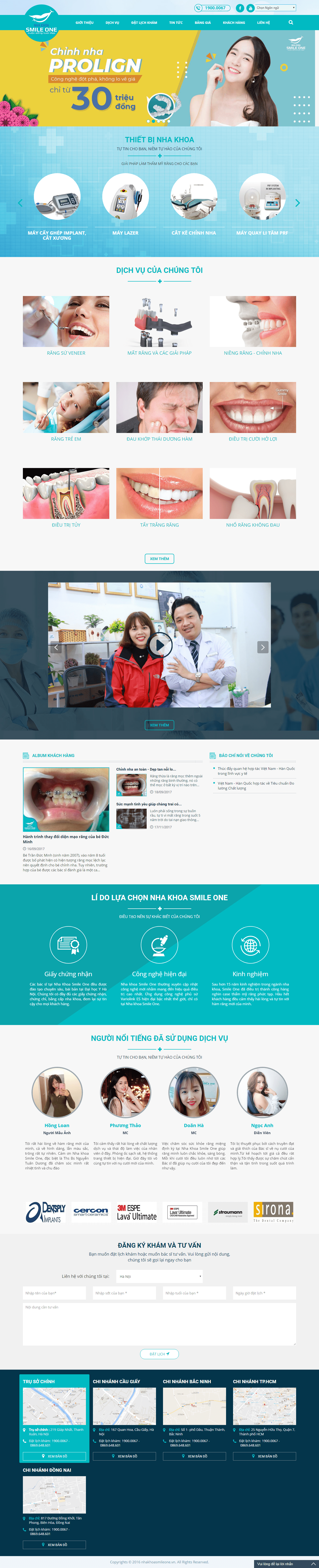 Thiết kế website nha khoa - nhakhoasmileone.vn đẹp SEO nhanh hiệu quả