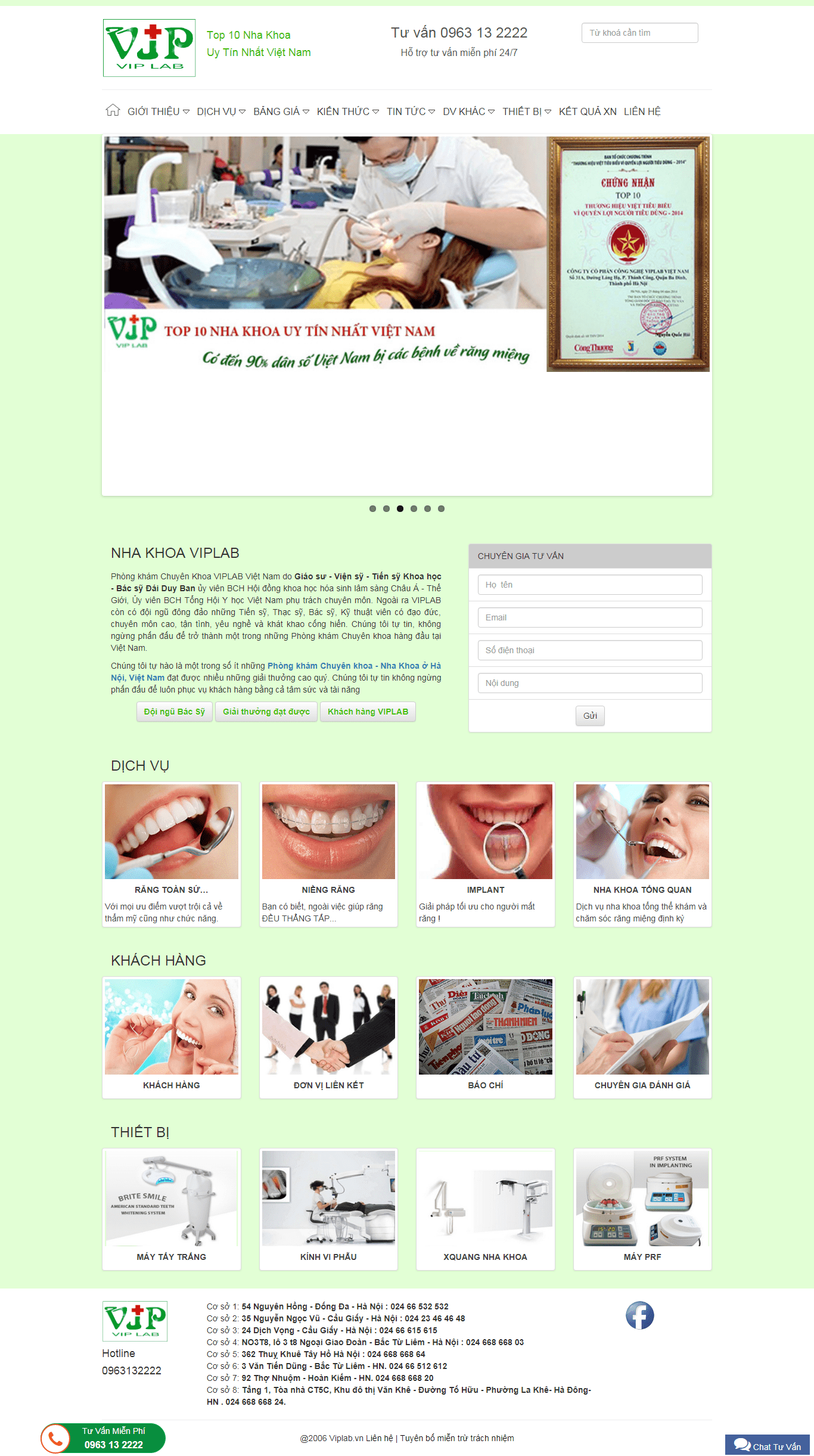Thiết kế website nha khoa - viplab.vn đẹp, chuyên nghiệp chuẩn SEO