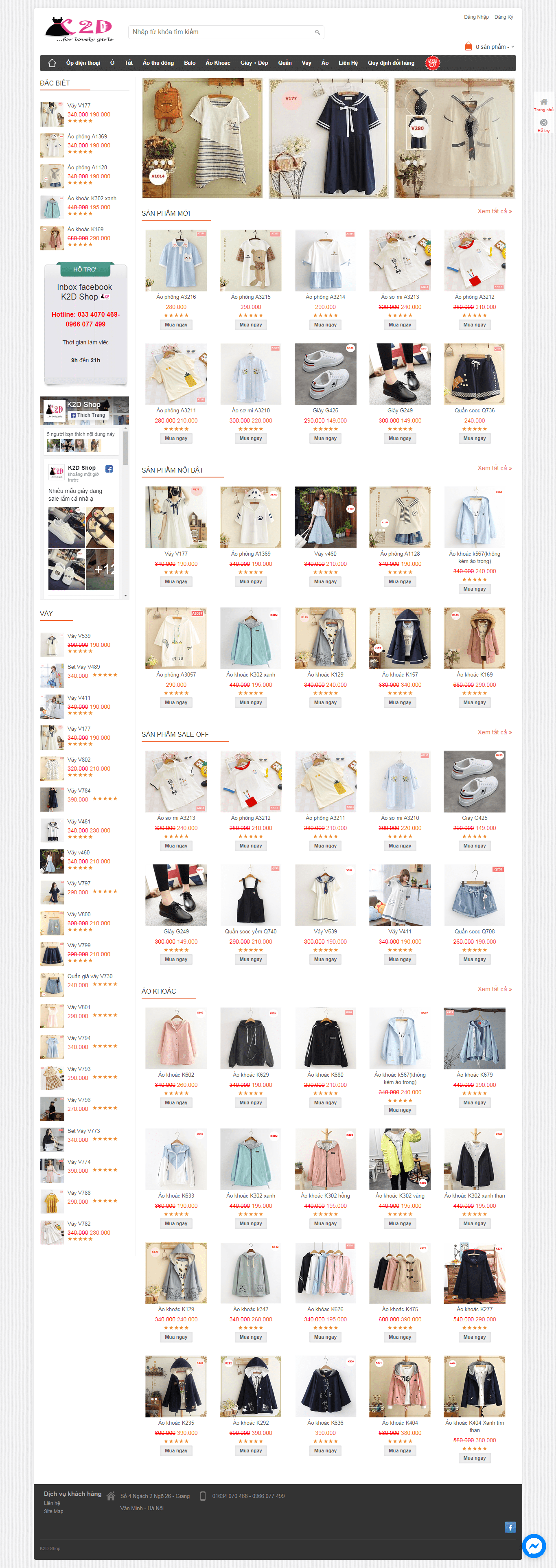 Thiết kế website thời trang - k2dshop.vn đẹp, chuyên nghiệp chuẩn SEO