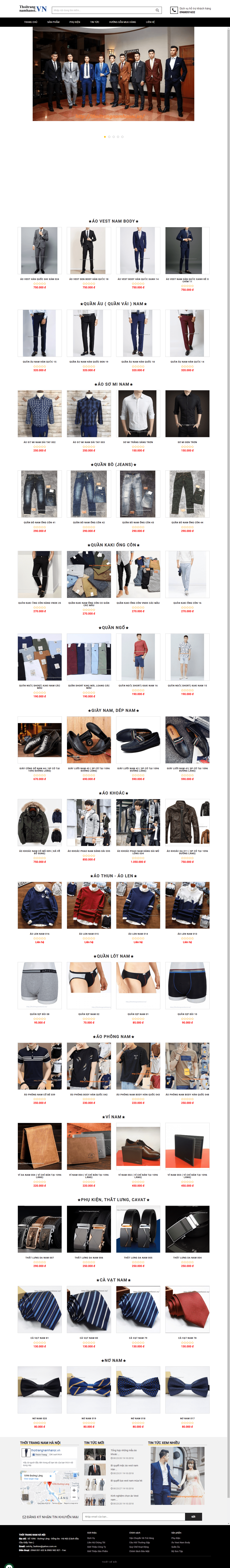Thiết kế website thời trang - thoitrangnamhanoi.vn đẹp SEO tốt