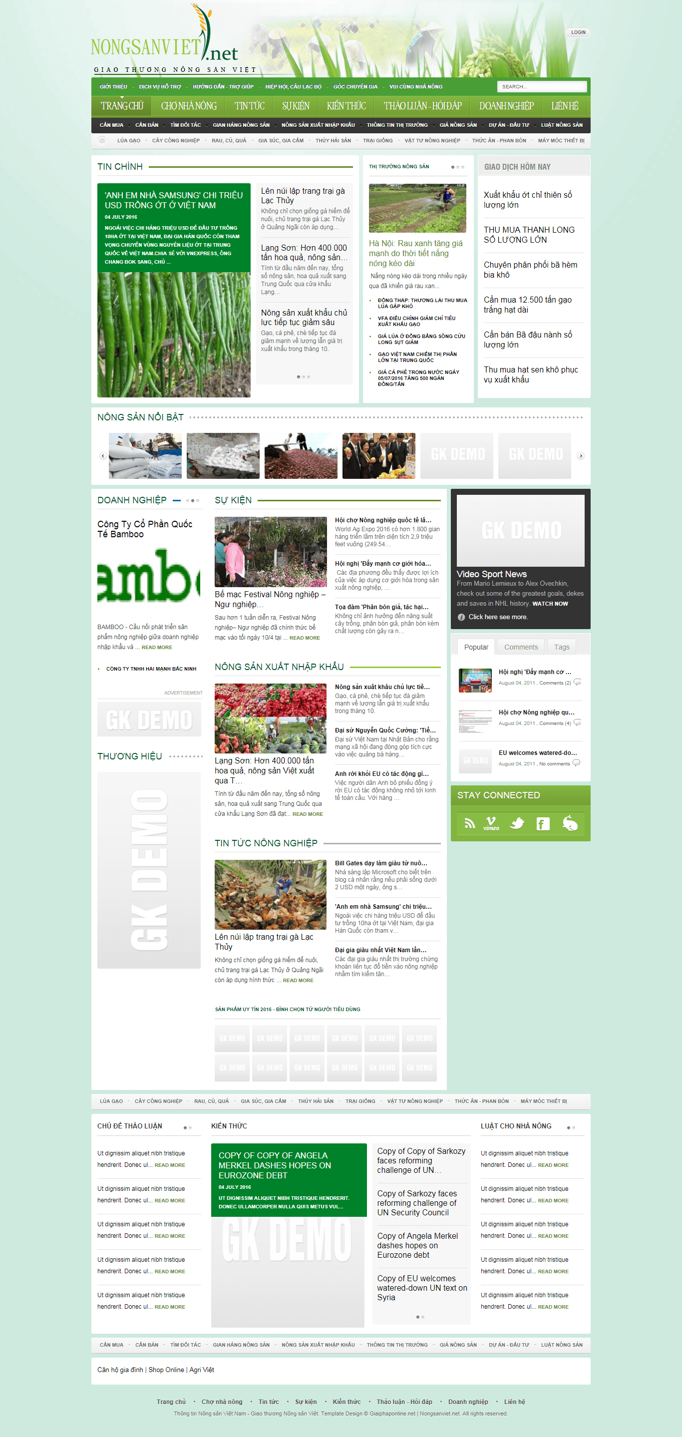Thiết kế website tin tức - nongsanviet.net đẹp, chuyên nghiệp chuẩn SEO