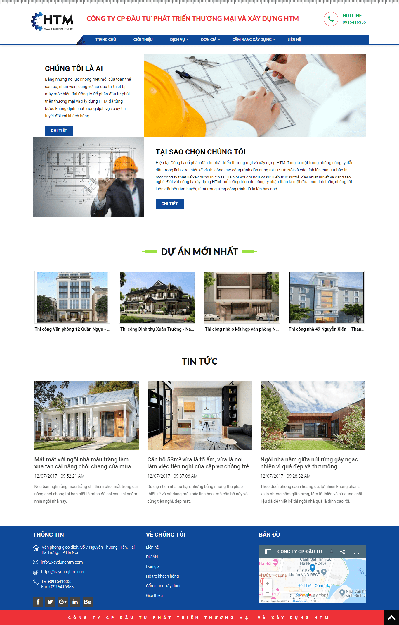 Thiết kế website tin tức - xaydunghtm.com đẹp, chuyên nghiệp chuẩn SEO
