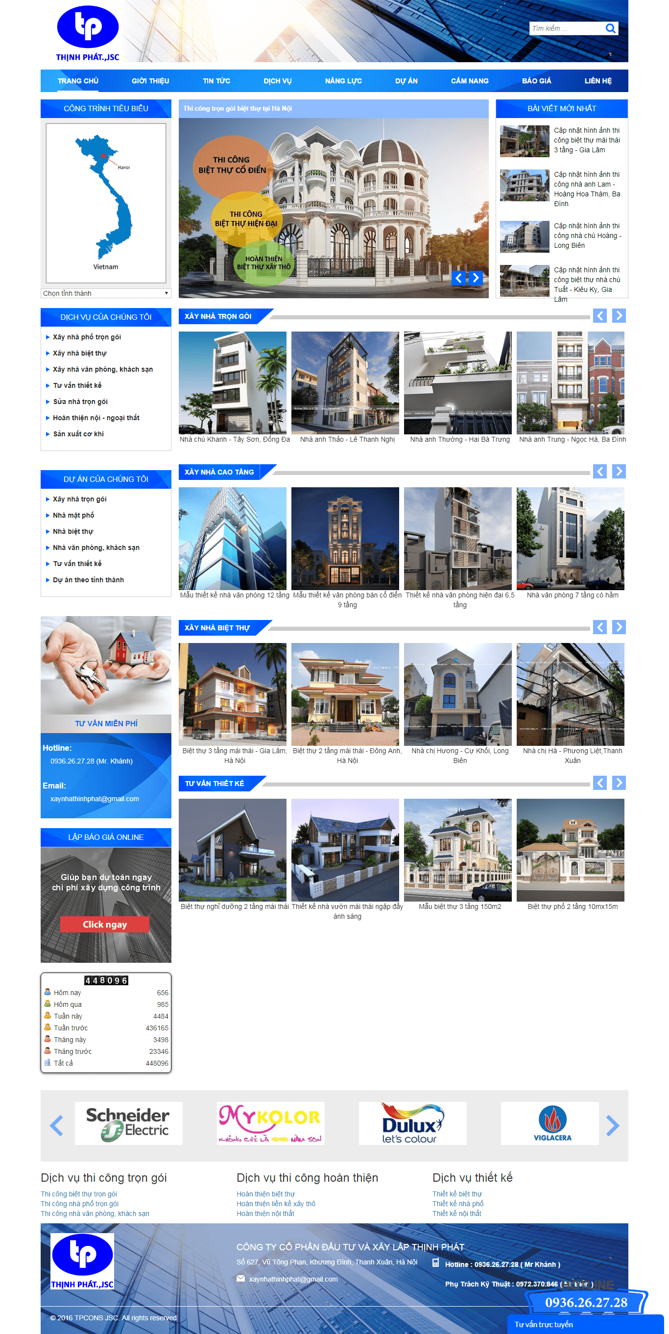 Thiết kế website xây dựng - thinhphatjsc.vn đẹp SEO nhanh hiệu quả