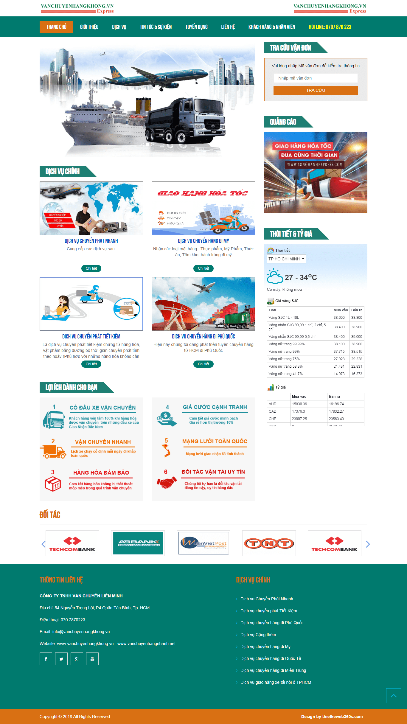 Thiết kế website dịch vụ vận tải - vanchuyenhangnhanh.net