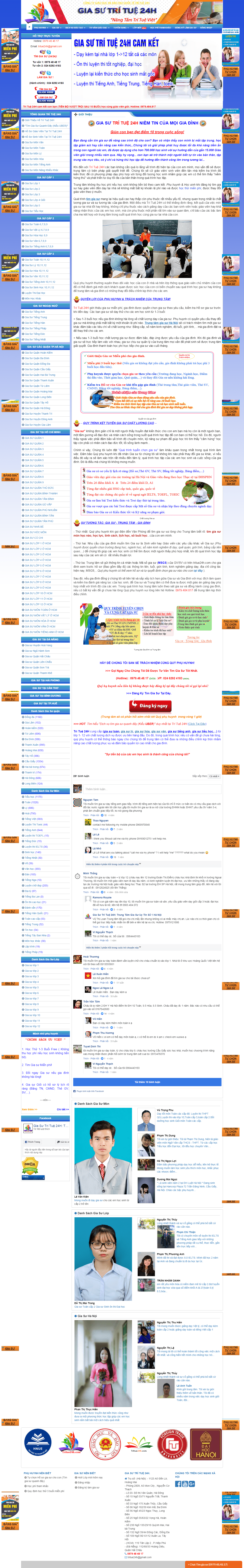 Thiết kế website gia sư - tritue24h.com đẹp, chuyên nghiệp chuẩn SEO