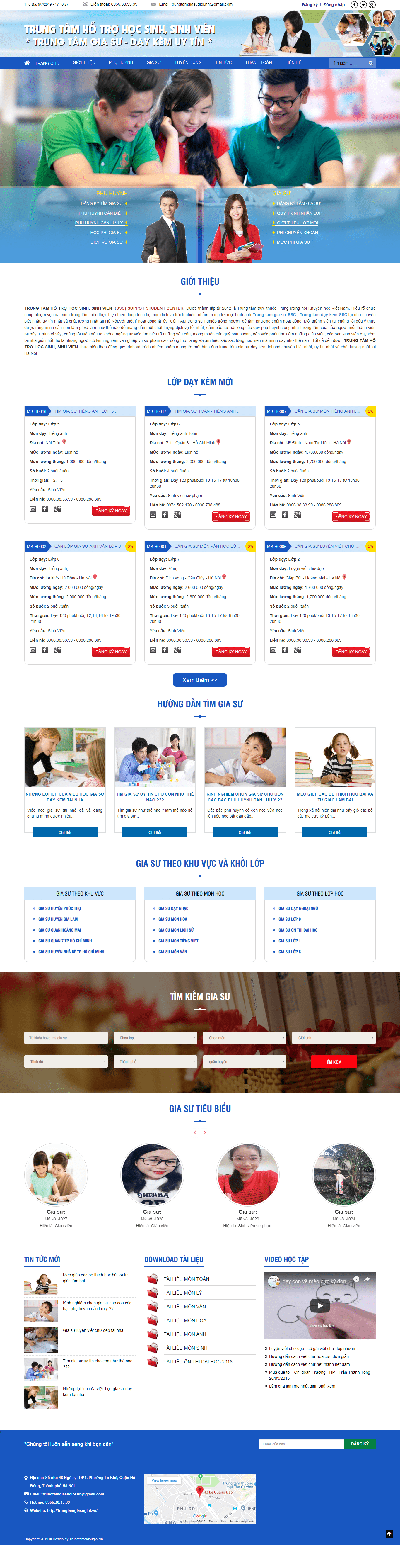 Thiết kế website gia sư - trungtamgiasugioi.vn đẹp SEO nhanh hiệu quả