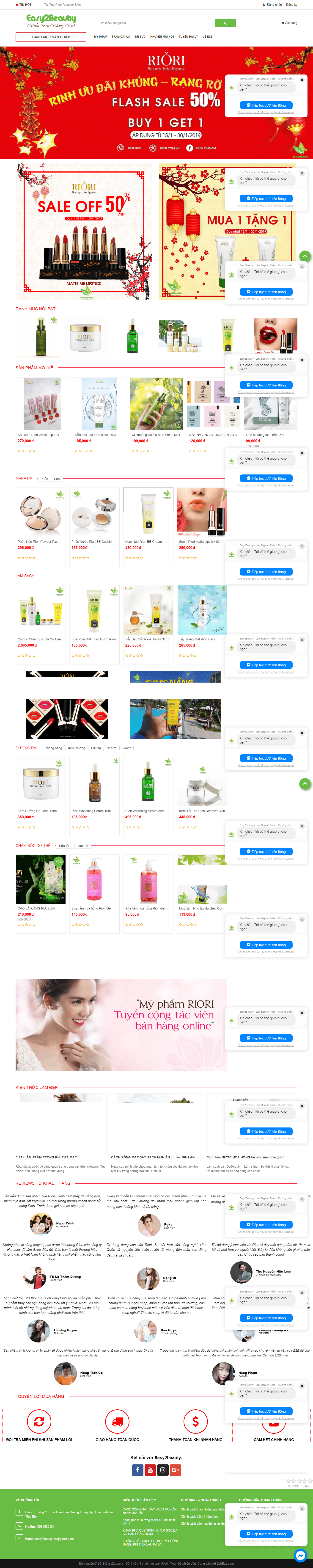 Thiết kế website mỹ phẩm - easy2beauty.vn đẹp, chuyên nghiệp chuẩn SEO