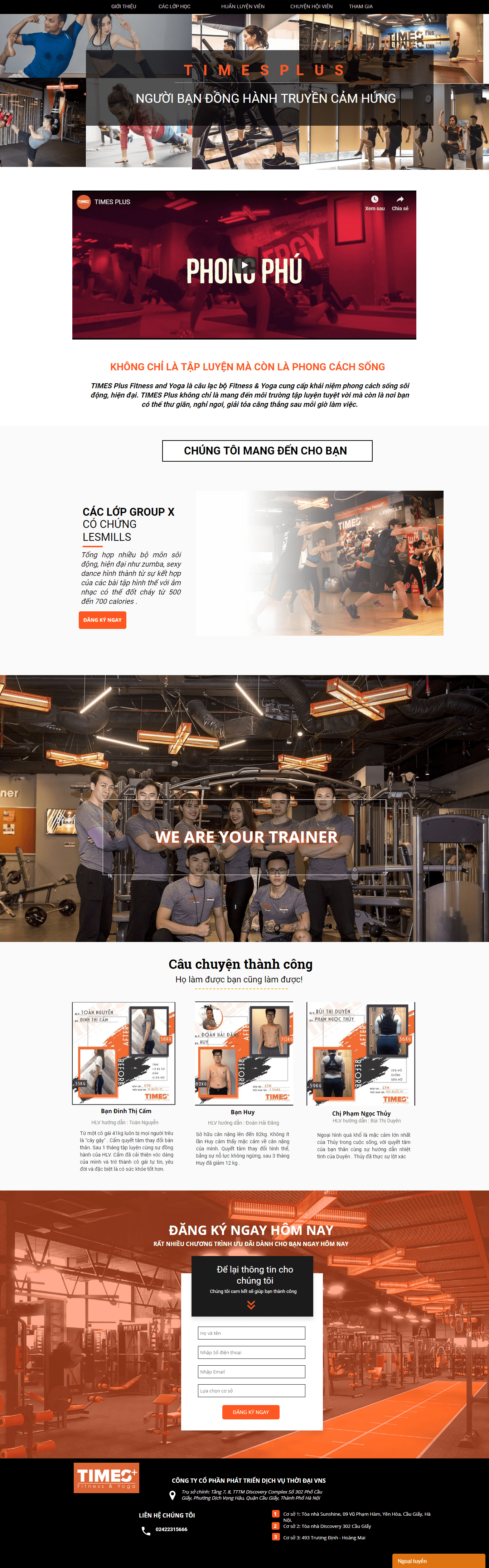 Thiết kế website phòng gym - timesplus.com.vn đẹp SEO nhanh hiệu quả