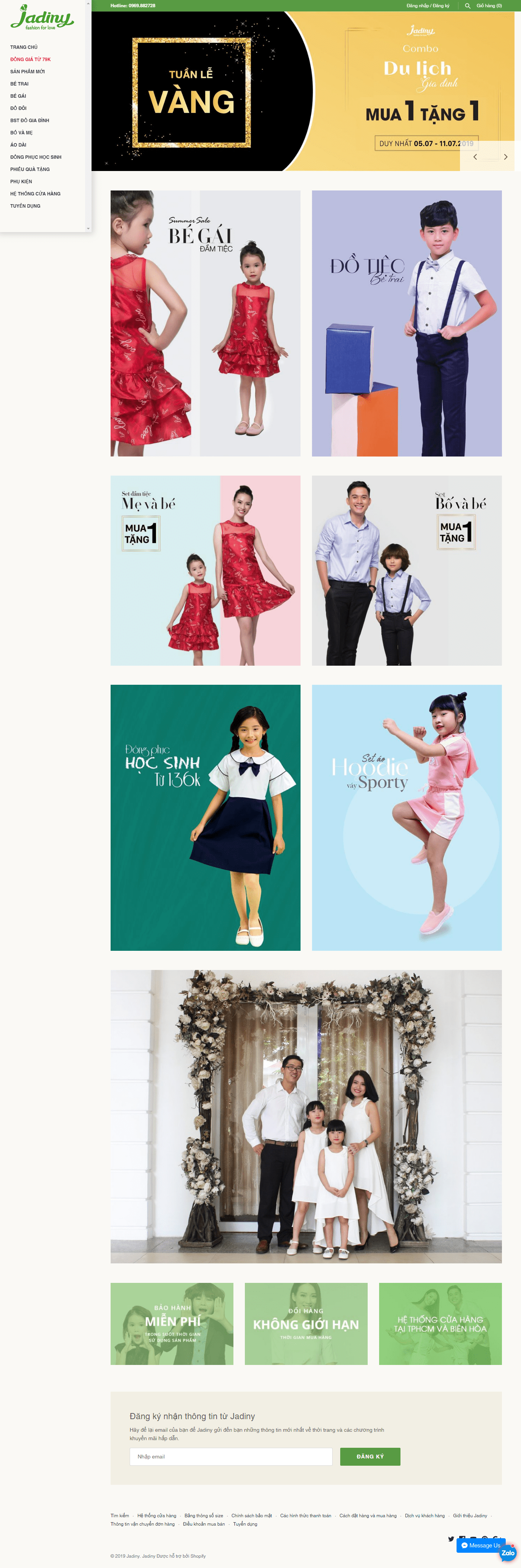 Thiết kế website thời trang trẻ em - jadiny.vn đẹp SEO nhanh hiệu quả