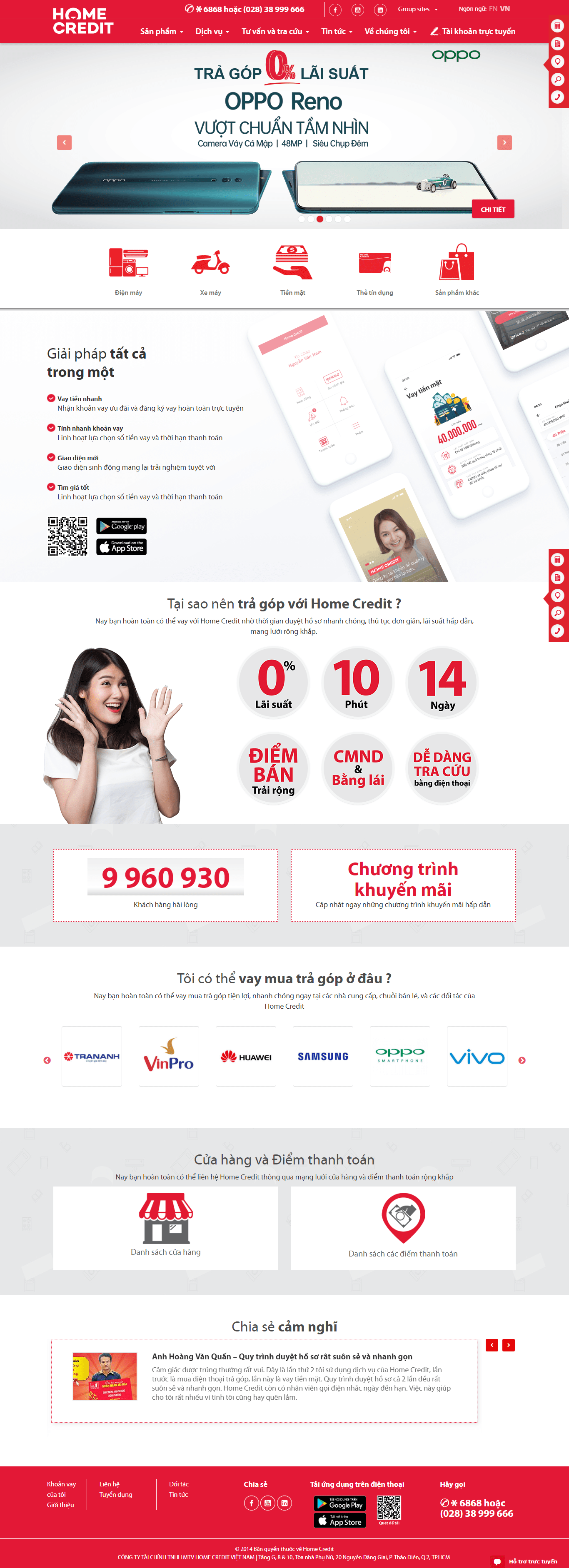 Thiết kế website vay tín dụng - homecredit.vn đẹp SEO nhanh hiệu quả